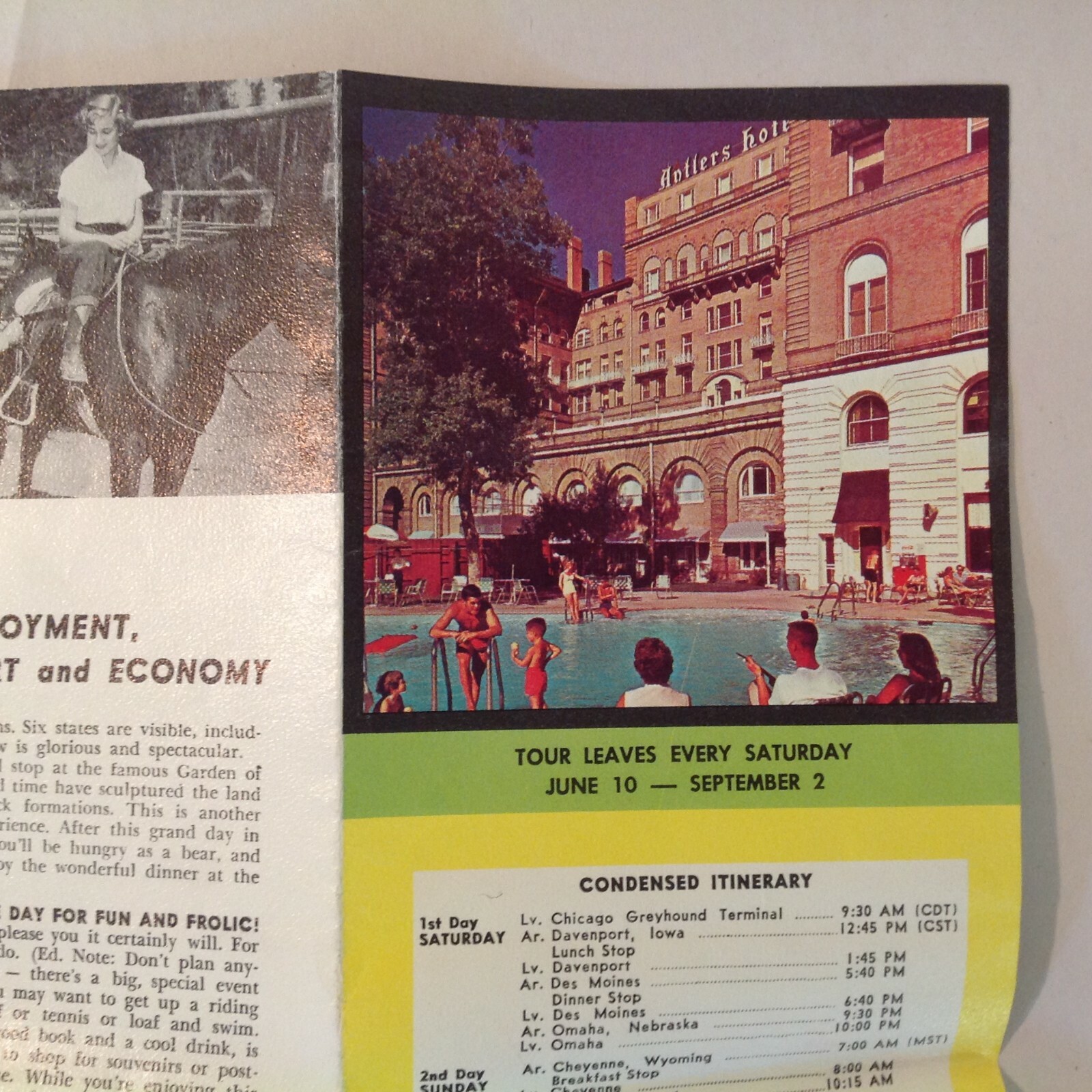 Vintage 1961 Brochure Colorado Rockies 8 Day Escorted Tour by Greyhound Chicago