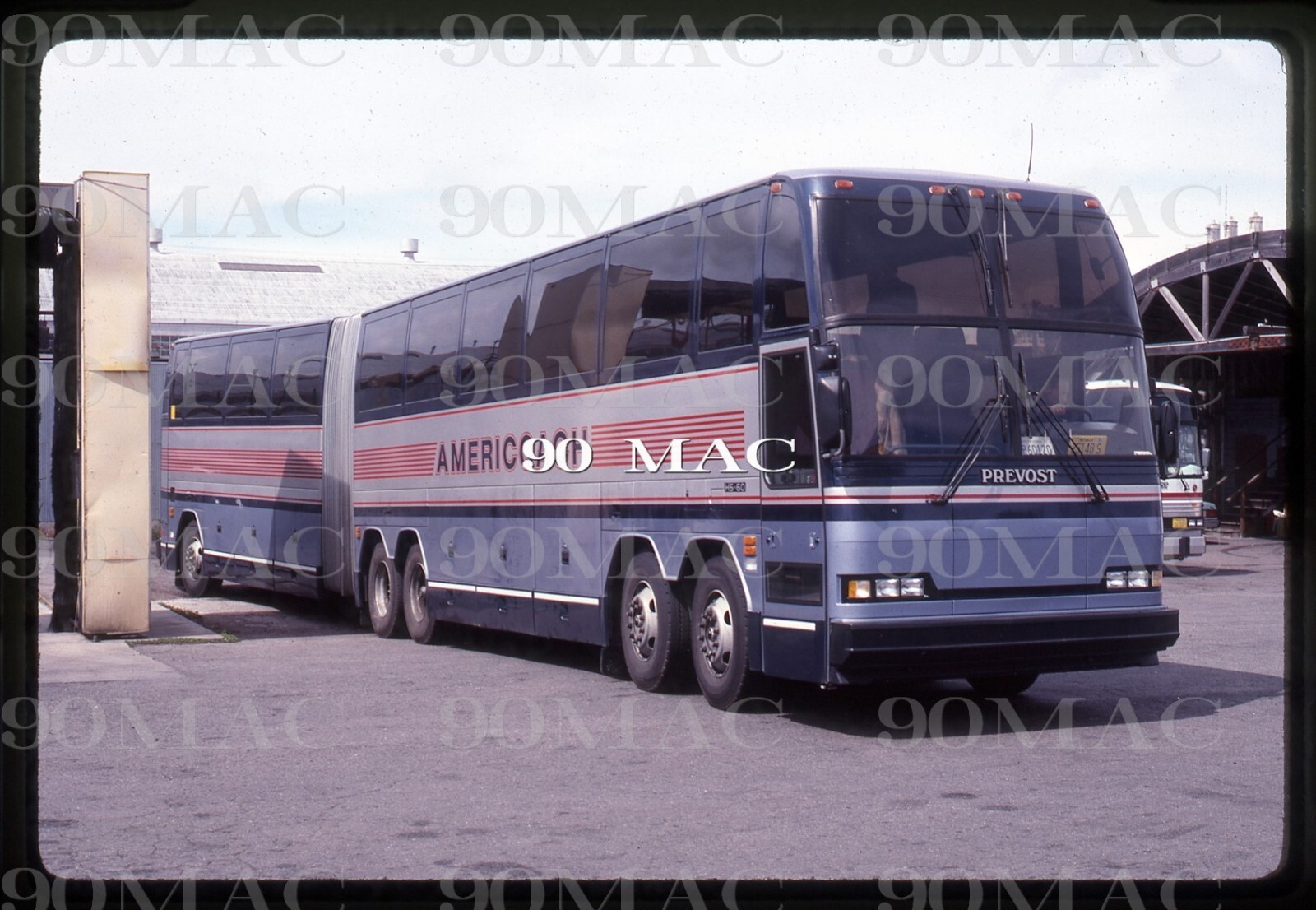 AMERICOACH. PREVOST ARTICULATED BUS. San Francisco (CA). Original Slide 1988.(B)
