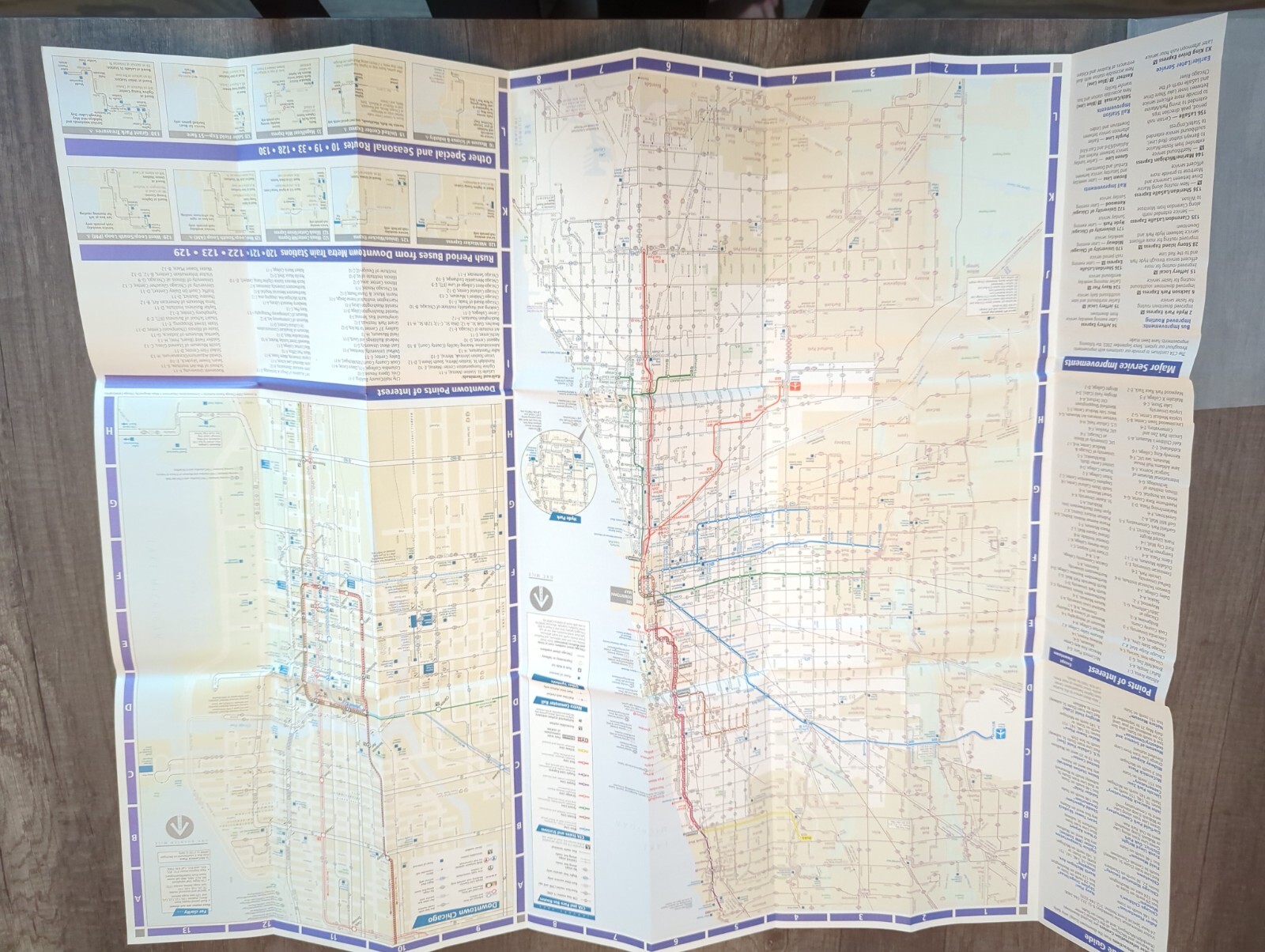 CTA Chicago Transit Authority Route Map January 2004 (7R) (8O)