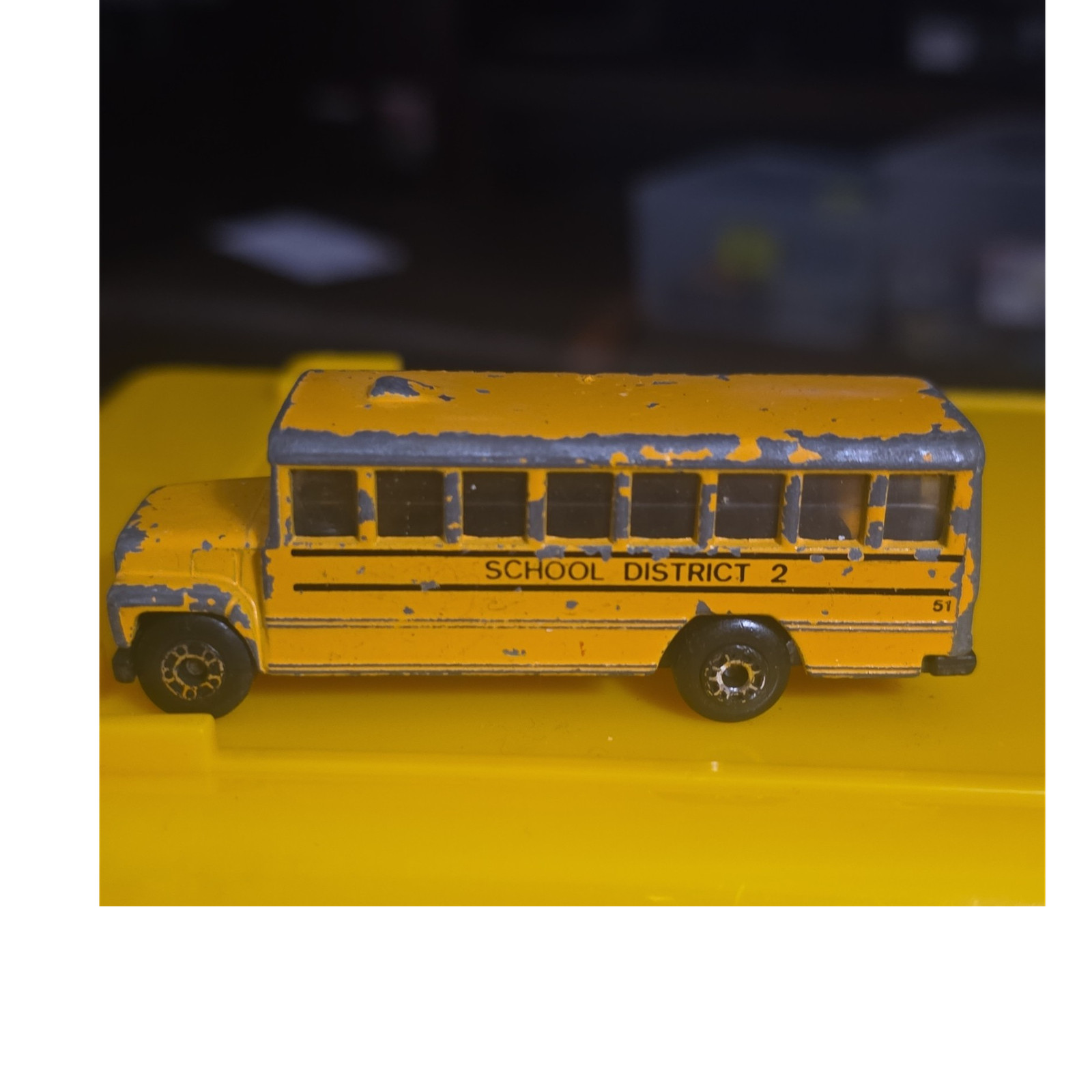 Matchbox School District 2 Diecast School Bus 1985 Collectible Toy Vehicle
