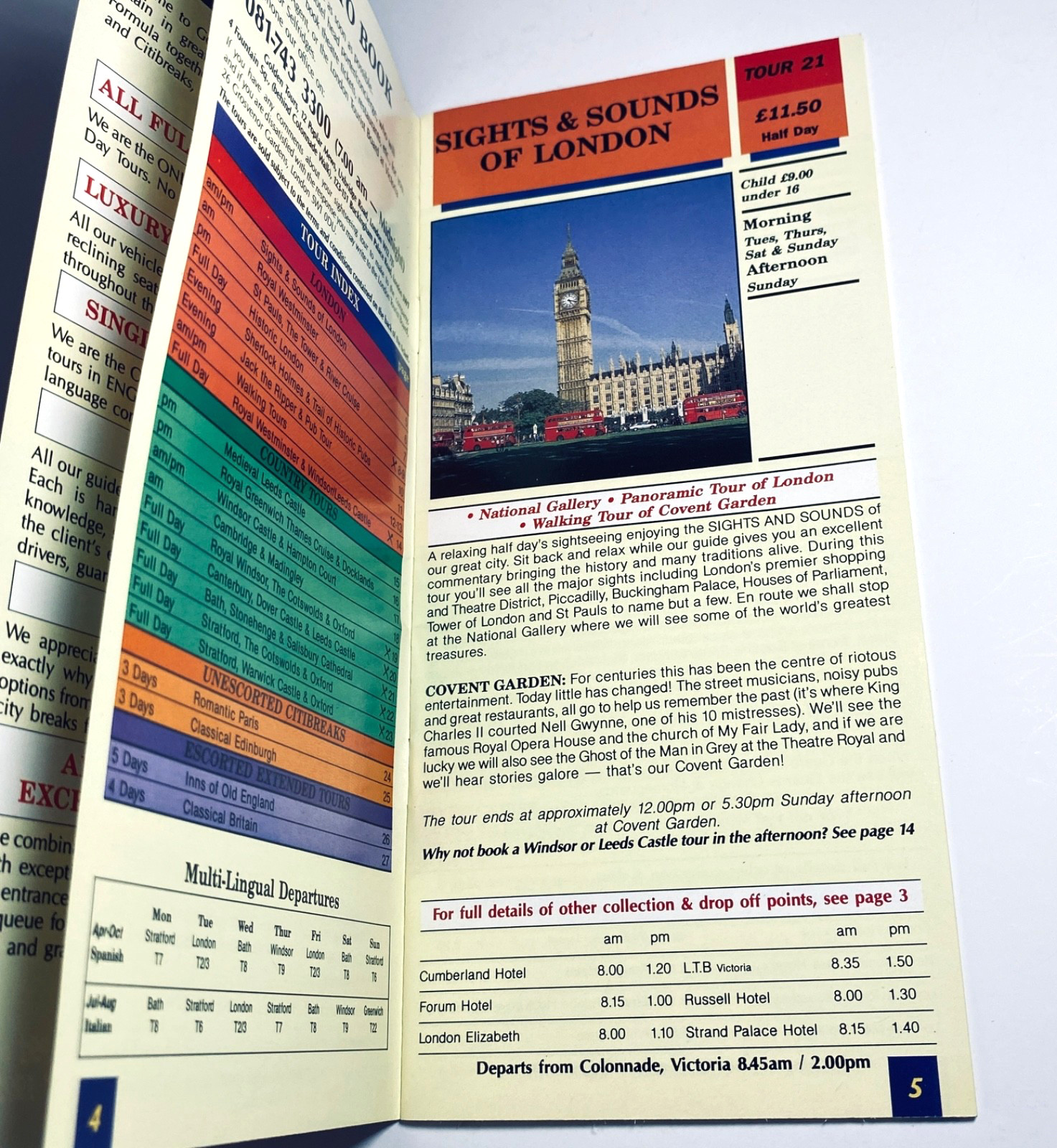Print Brochure Ad 1992 Travel Golden Tours Bus Britain England Paper Collectors