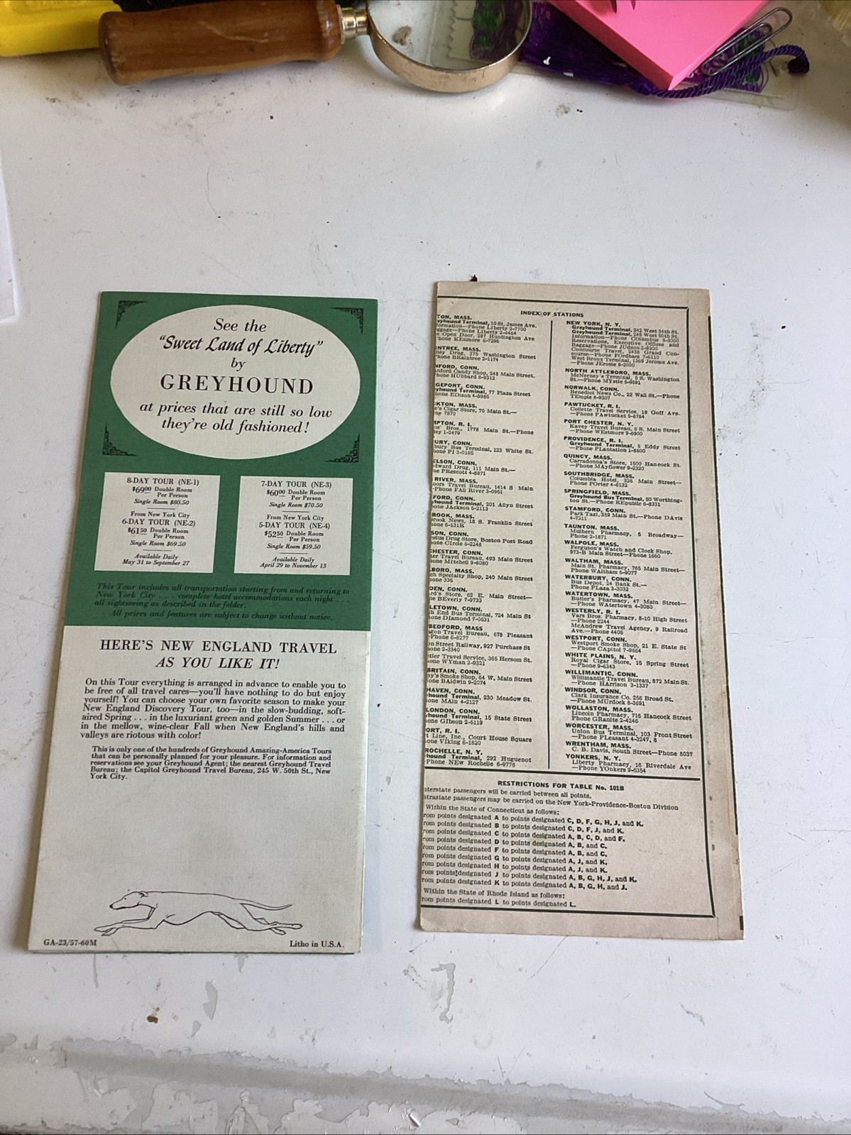 Pair of 1950’s Greyhound Bus Brochures