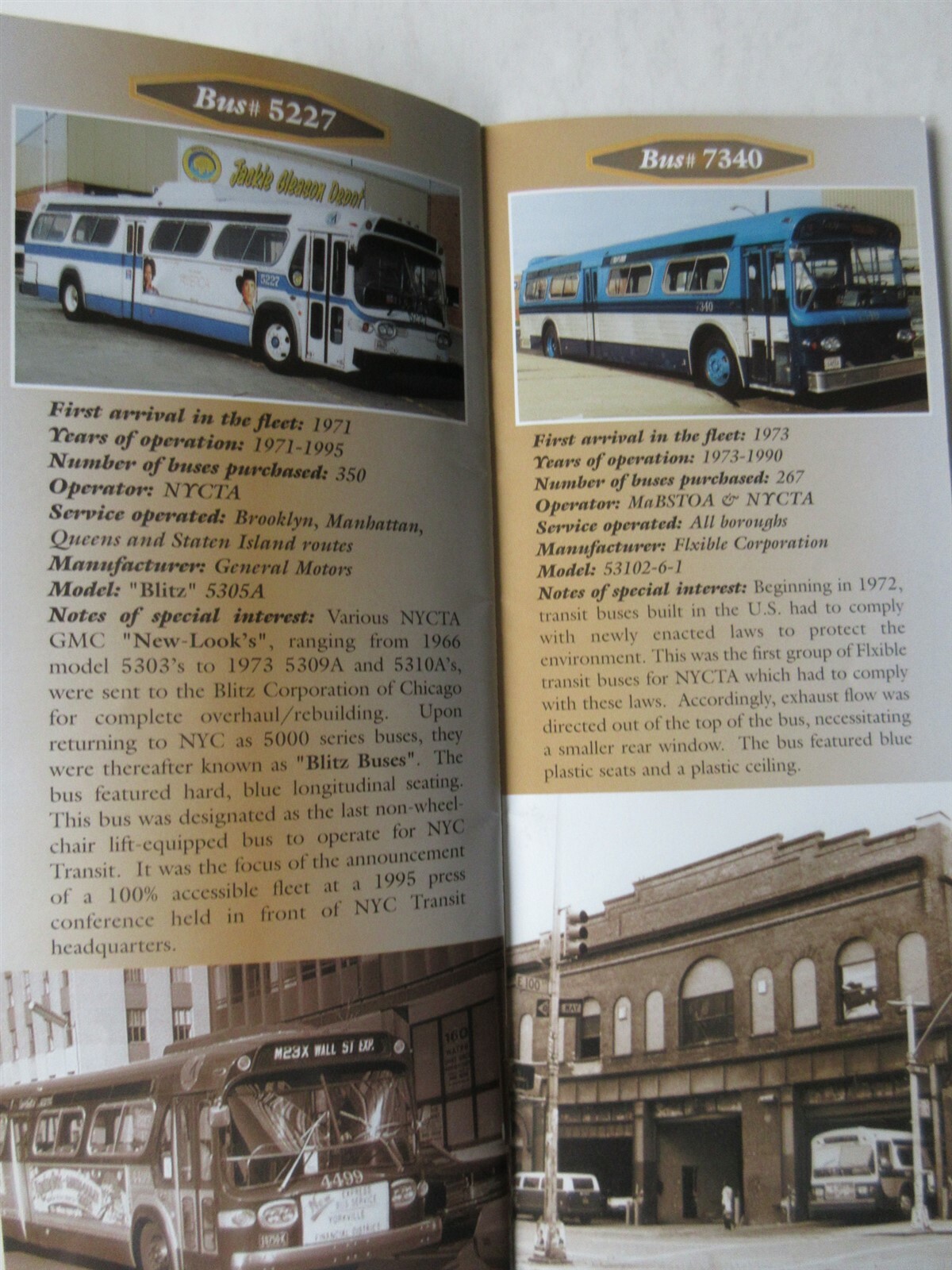 New York City Transit The “Vintage” Bus Fleet booklet