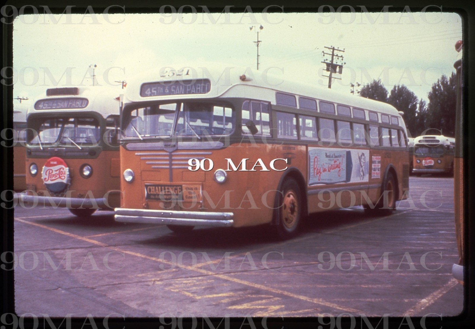 KEY SYSTEM-KSTL. MACK BUS #2521. Duplicate Slide. Oakland (CA) DIV 2 1960. (B)
