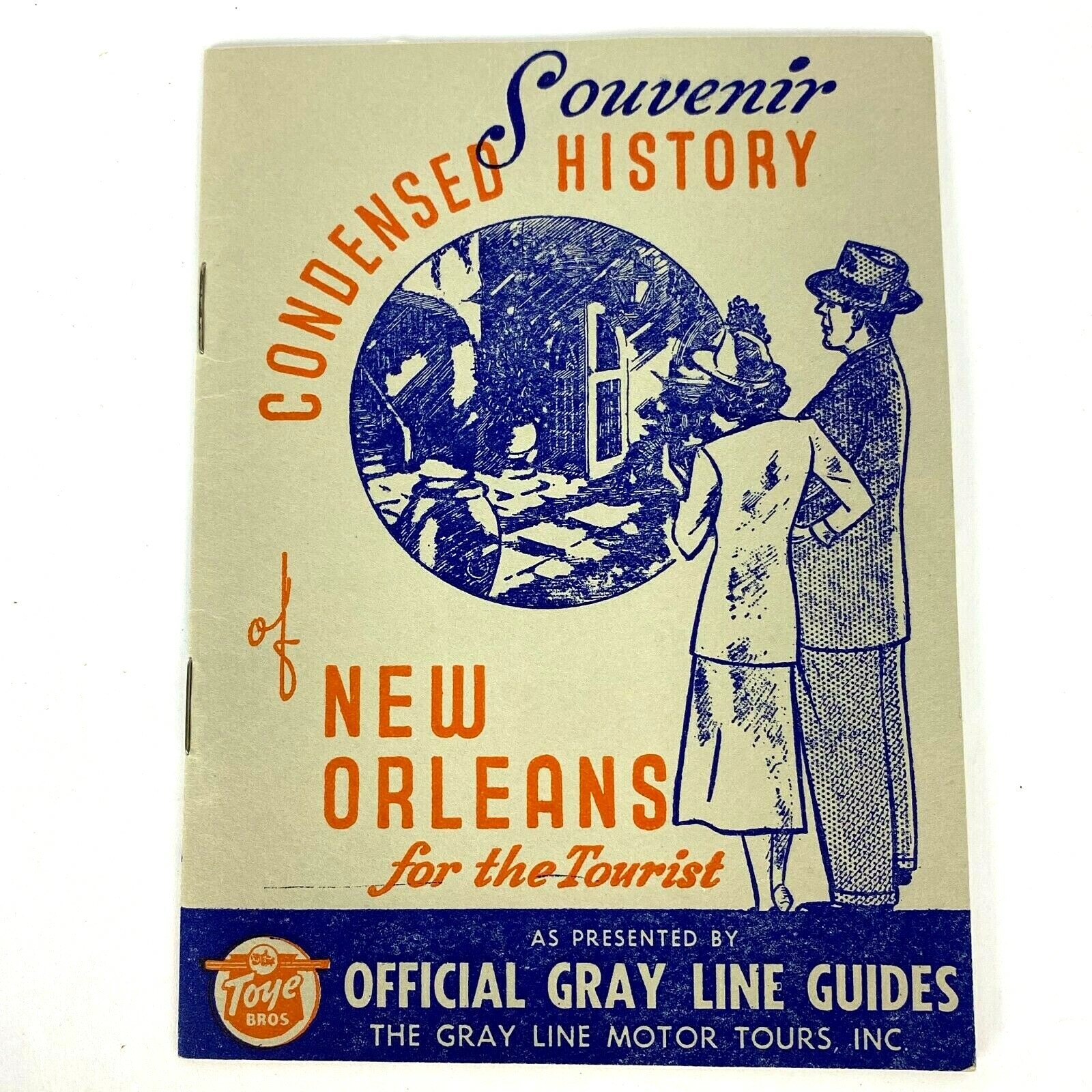 Guide Gray Line Bus Brochure New Orleans Motor Tours Souvenir History Vintage