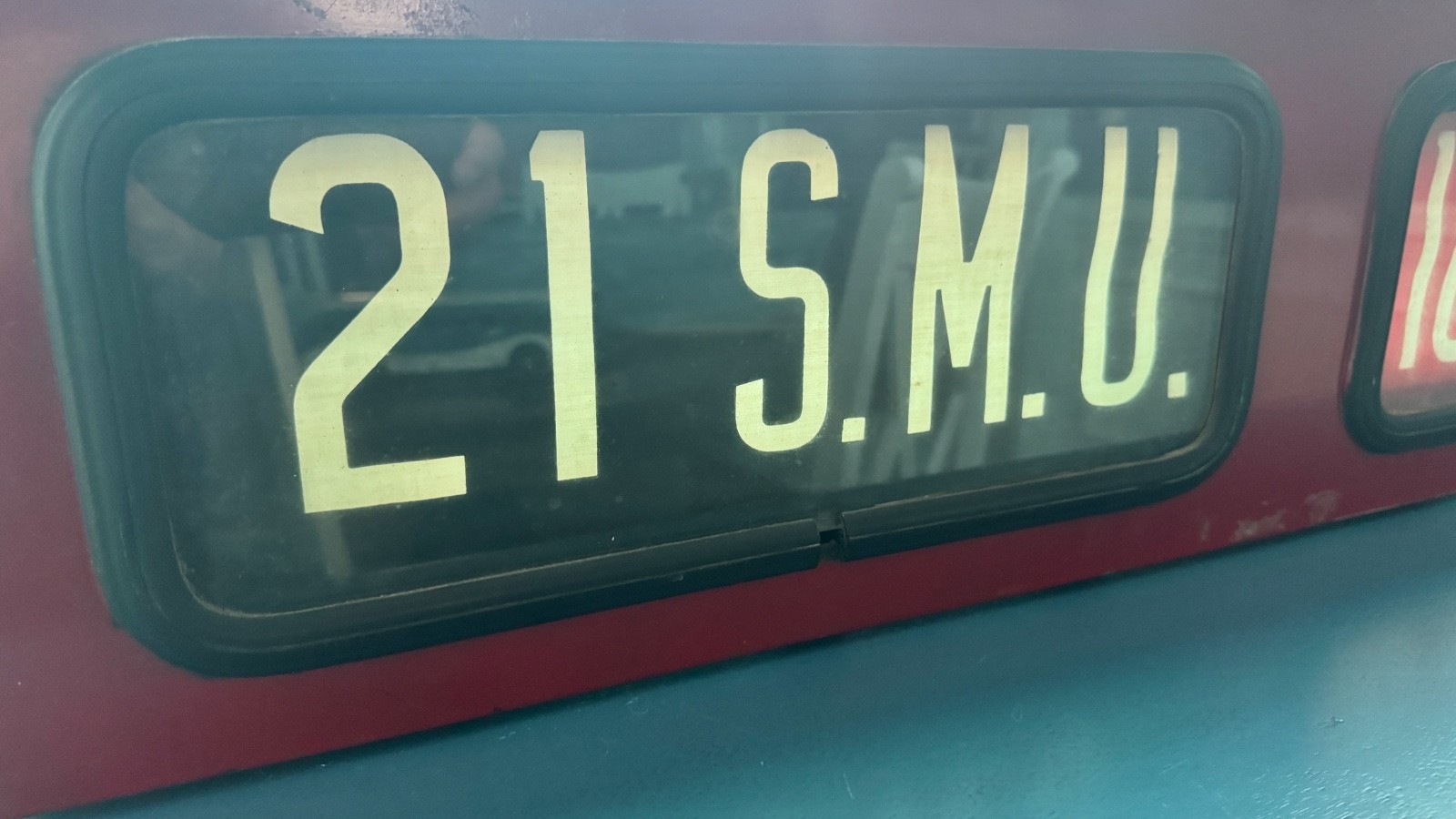 Vintage DALLAS BUS ROLLING SIGN BOX SMU PARKLAND BALLPARK FAIR-PARK LOVE FIELD