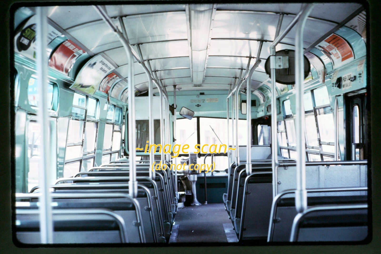 CTA Chicago Transit Bus 8557 Interior in 1965, Kodachrome Slide h18a