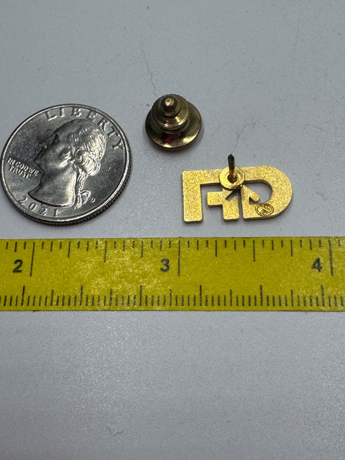 Vintage GFI Genfare Transit Company Logo Lapel Pin Tie Tack Gold Tone