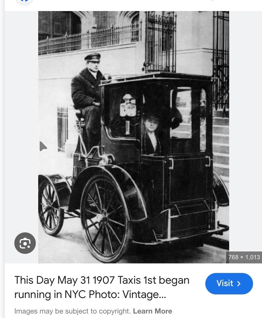 VERY RARE TRIO OF FIRST NEW YORK TAXI-CAB CO. 1907 GILT DRIVER BUTTONS 23/15mm