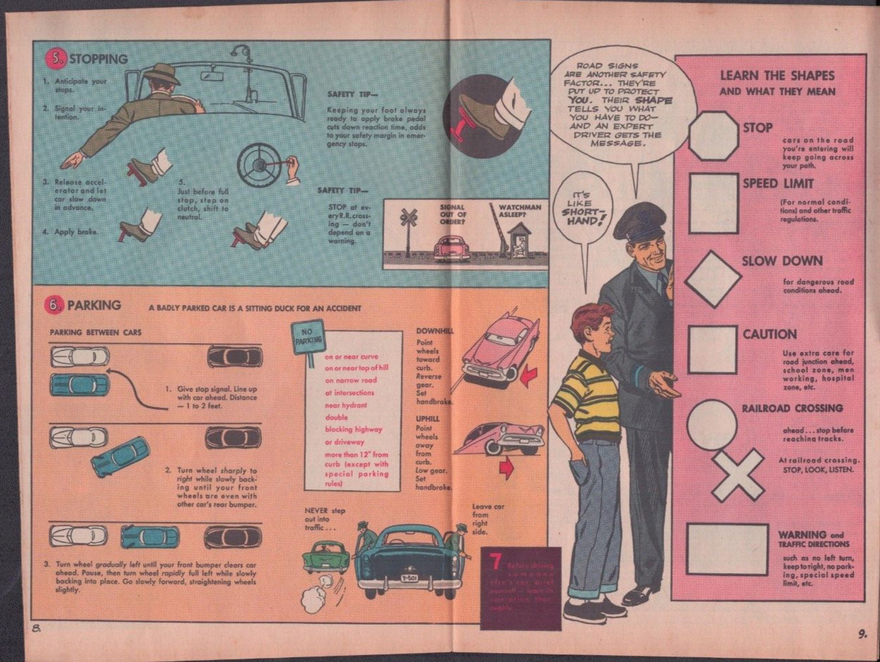 1962 Driving Like a Pro Greyhound Bus Comic Book Advertising Transportation