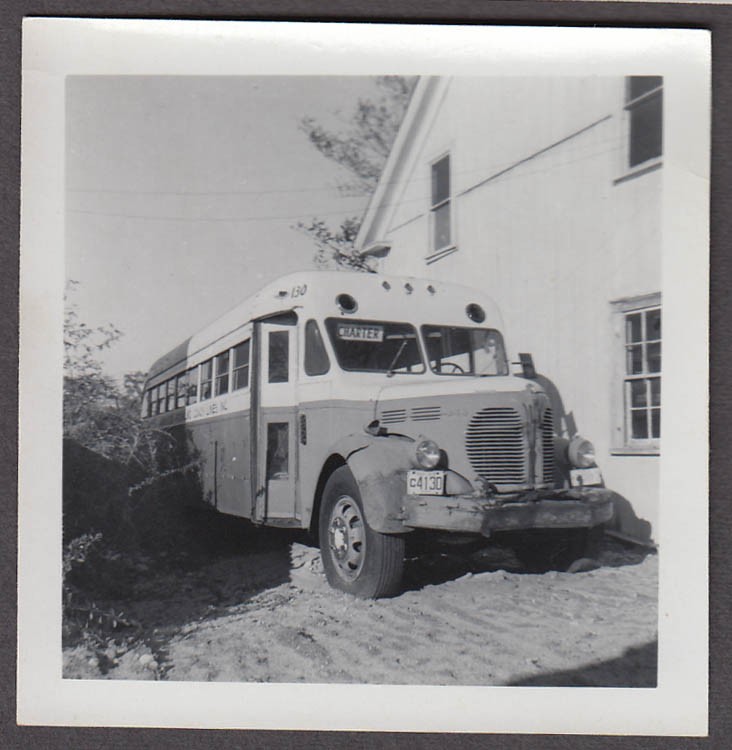 Reo-Oneida #130 Manchester Fitchburg Coach Lines Bus snapshot 1956