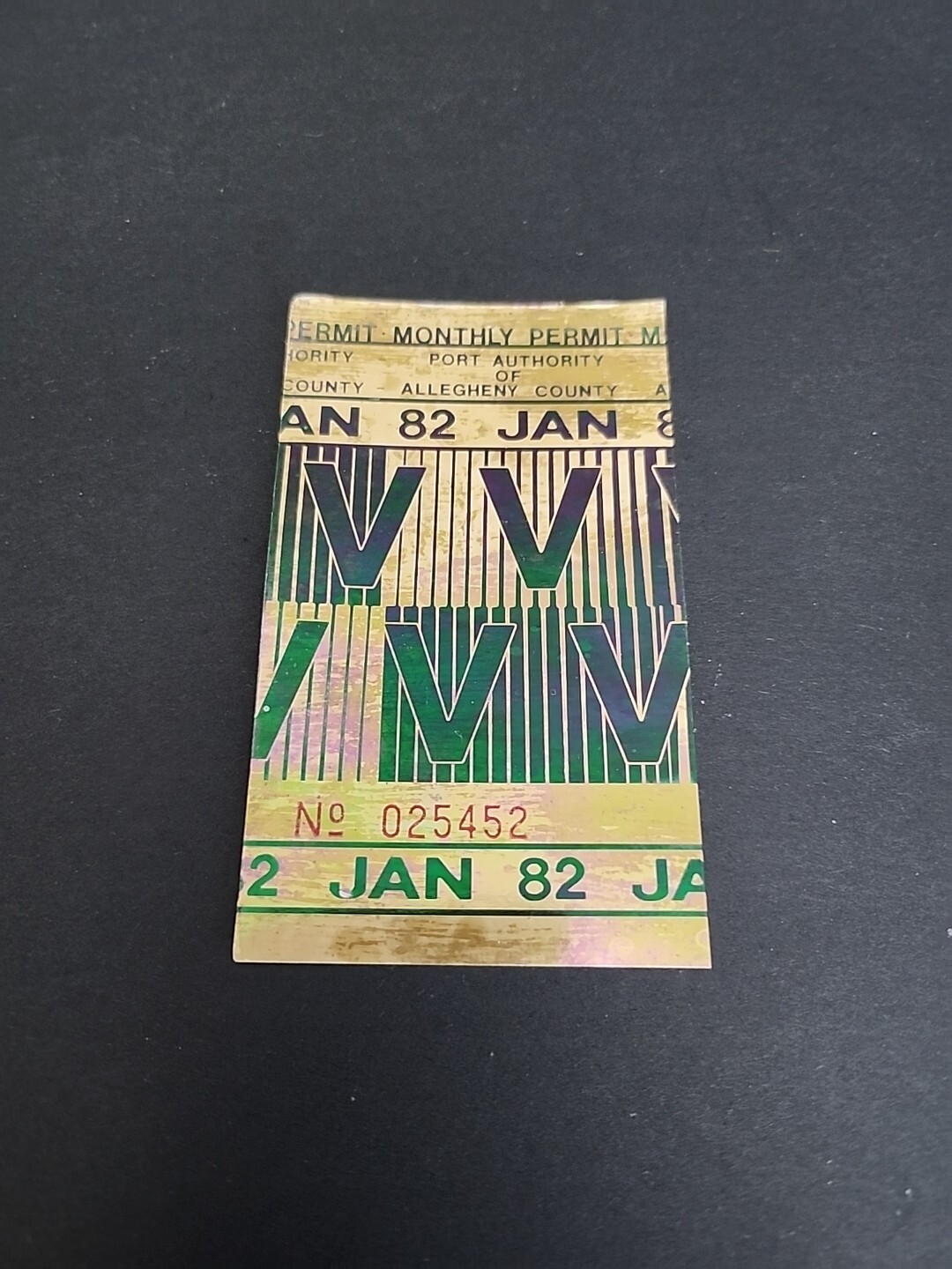 Vtg PAT Bus / Streetcar Monthly Pass Port Authority Allegheny County Rare 1982