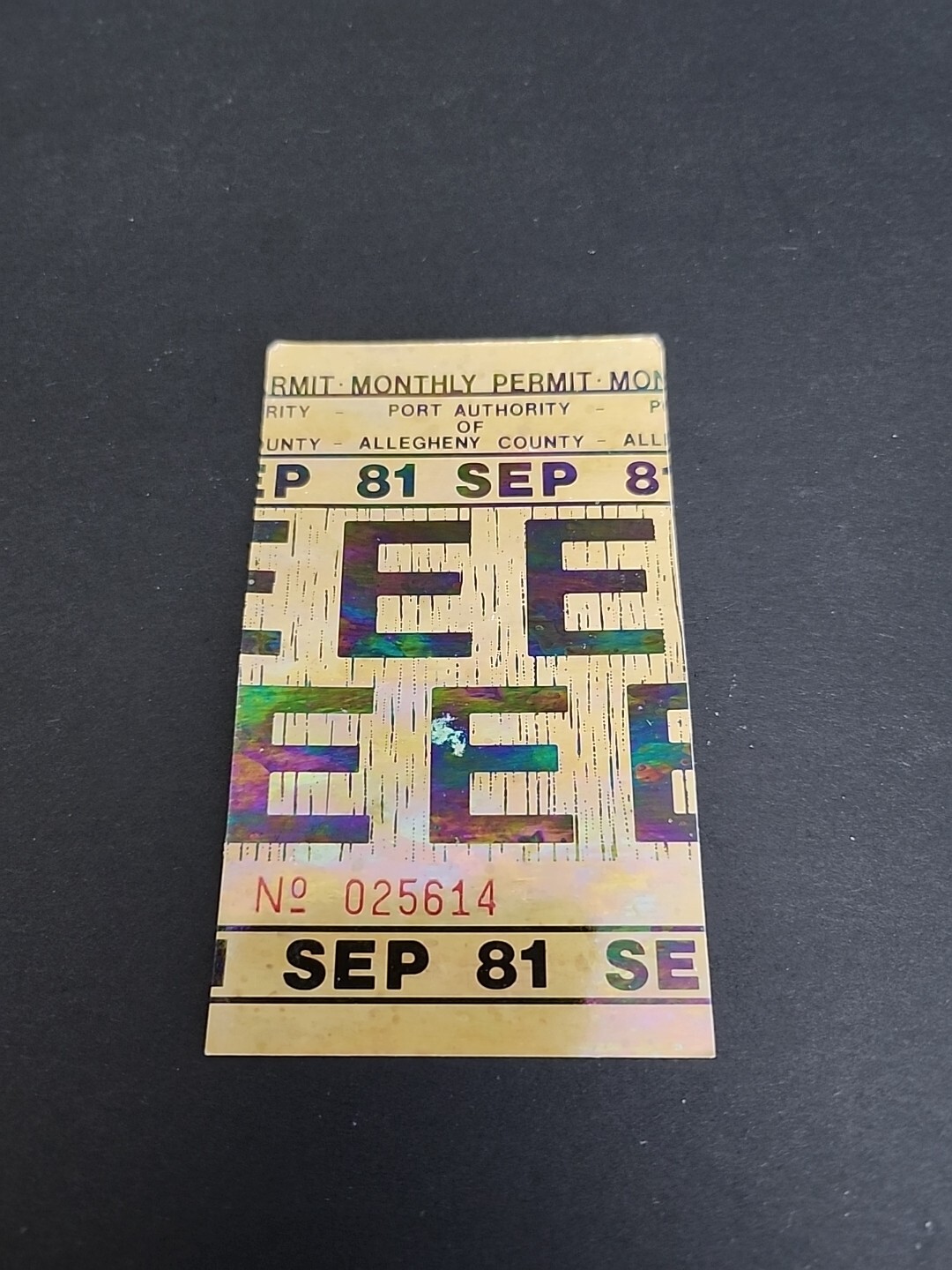 Vtg PAT Bus / Streetcar Monthly Pass Port Authority Allegheny County Rare 1981