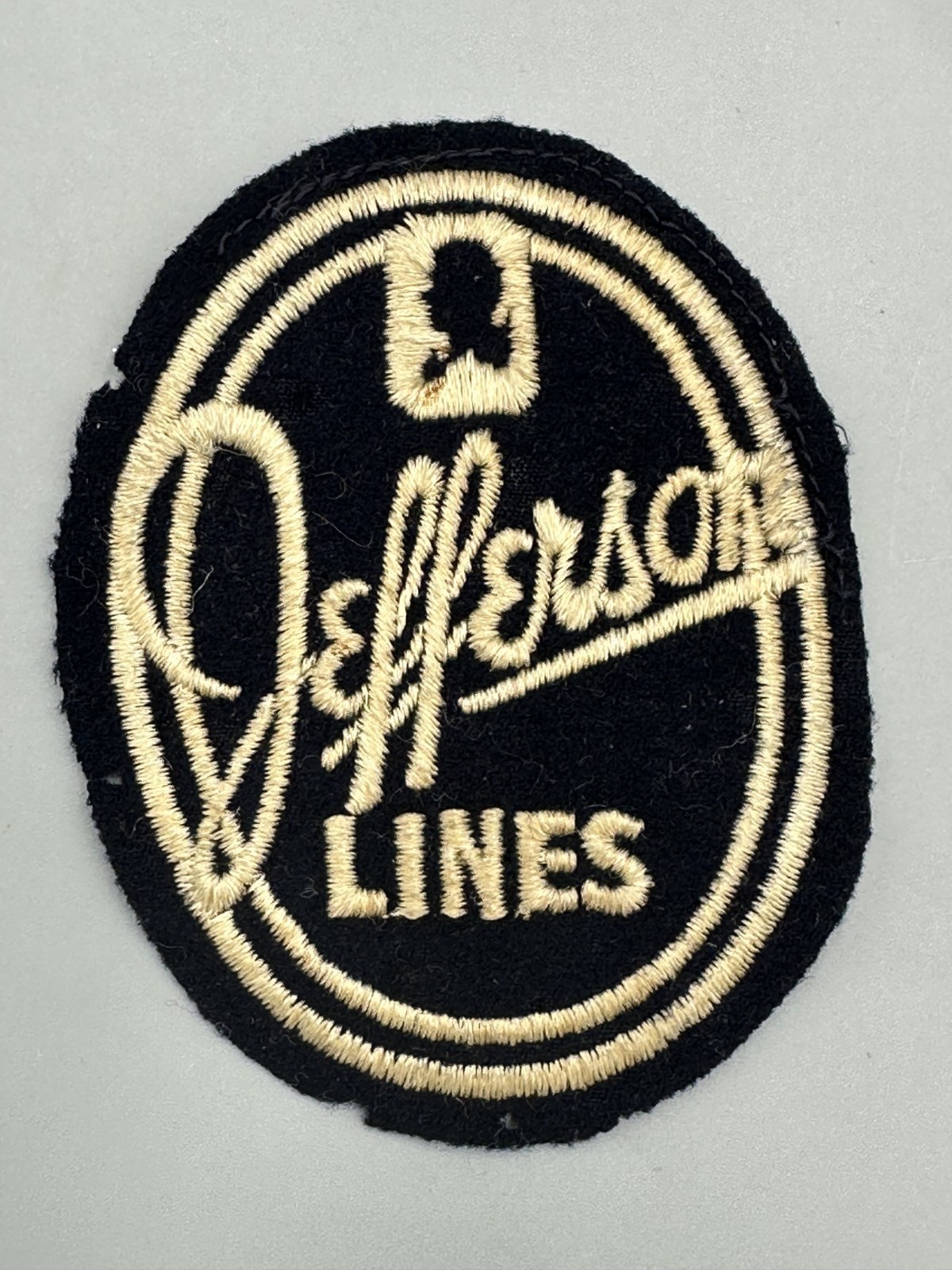 Vintage JEFFERSON BUS LINES Uniform PATCH Advertising