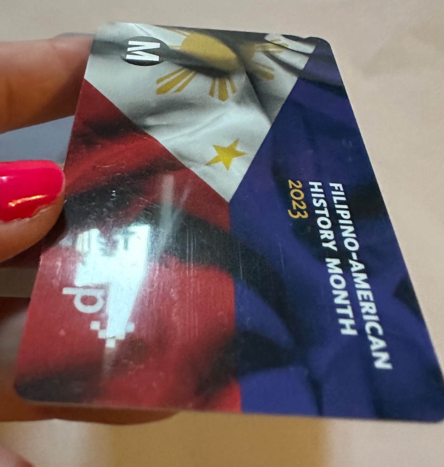 Metro TAP Filipino-American History Month Subway Transit Card 2023 NOT Loadable