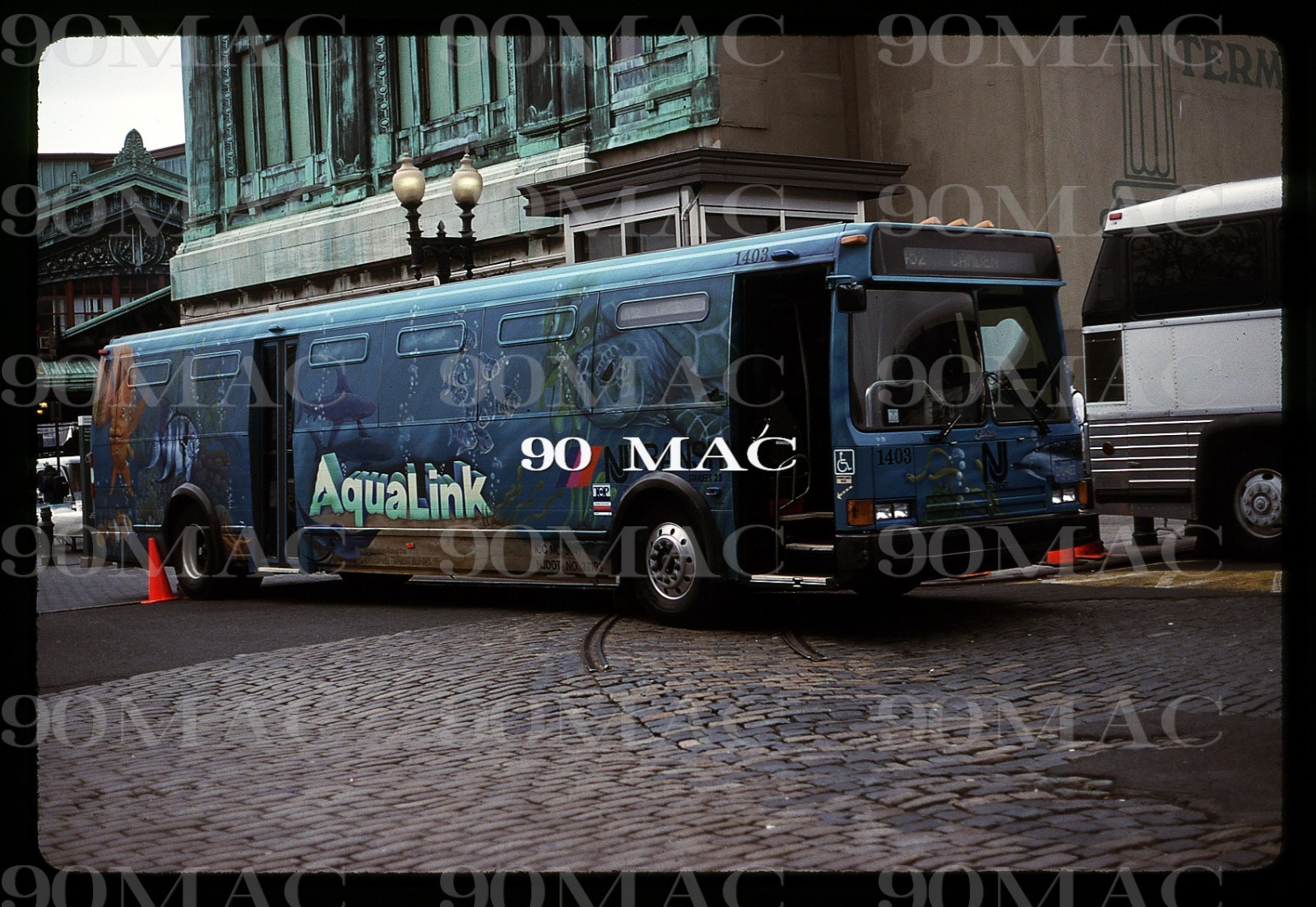 NEW JERSEY TRANSIT-NJT. FLXIBLE BUS #1403. Original Slide. Hoboken (NJ) 1997.