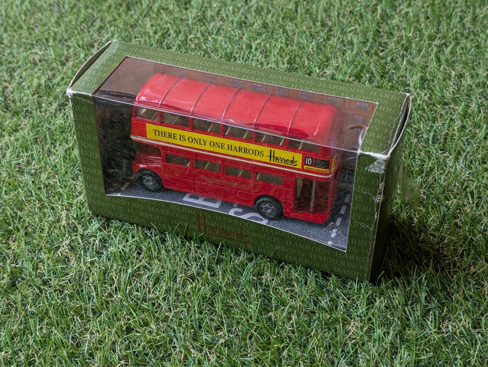 Vintage Harrods Scenes of London Red Double Decker Bus Diecast – Opened Box
