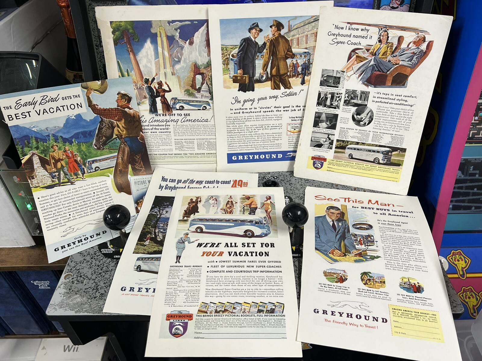 Ad Lot: Vintage 1940s 1950s Greyhound Bus Transportation Advertising Print Ads