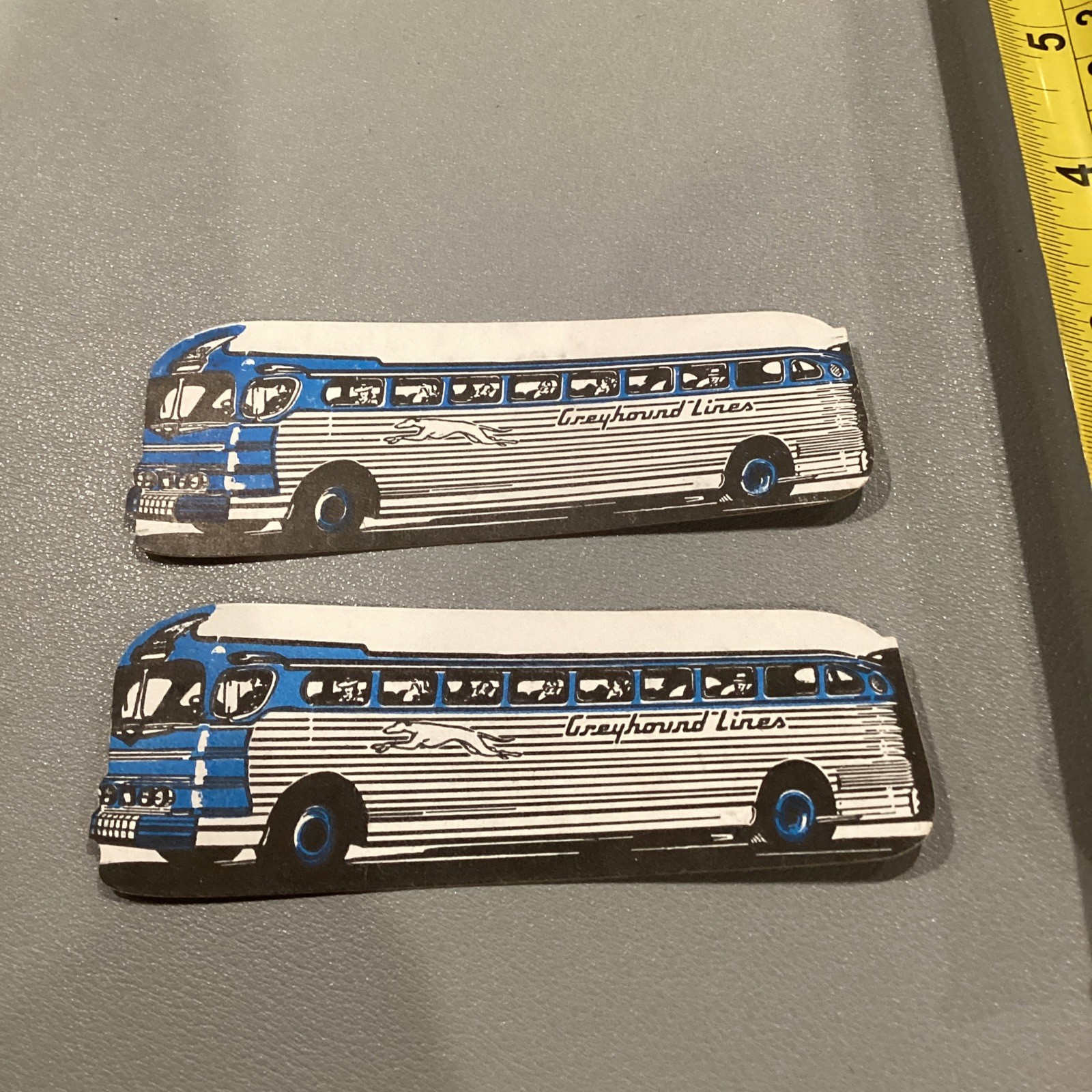 Vintage Greyhound Bus Lines Luggage Tag Pair