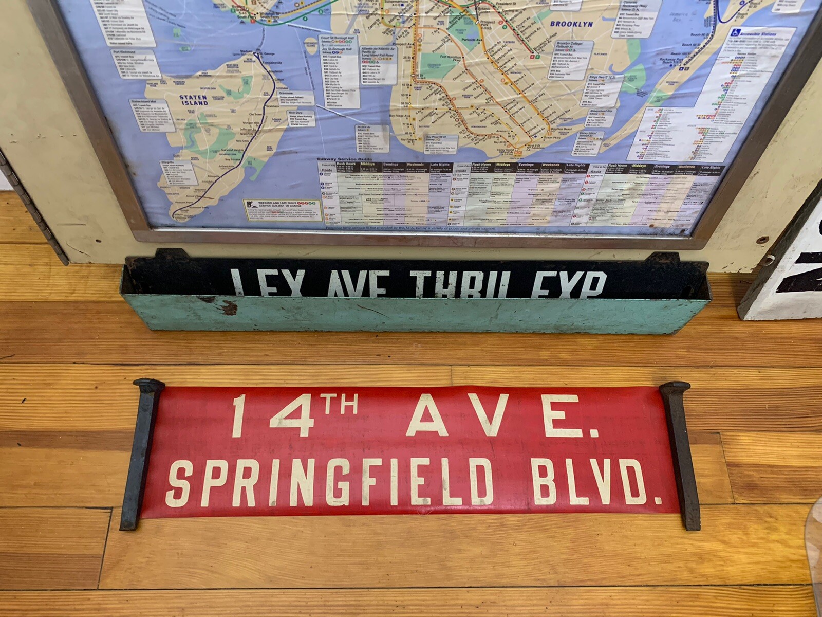 QUEENS ’52 NY NYC BUS ROLL SIGN 14 AVE SPRINGFIELD BLVD COLLEGE POINT WHITESTONE