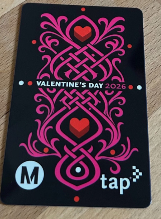 Los Angeles Metro Valentine’s Day 2026 TAP Fare Card Bus Subway