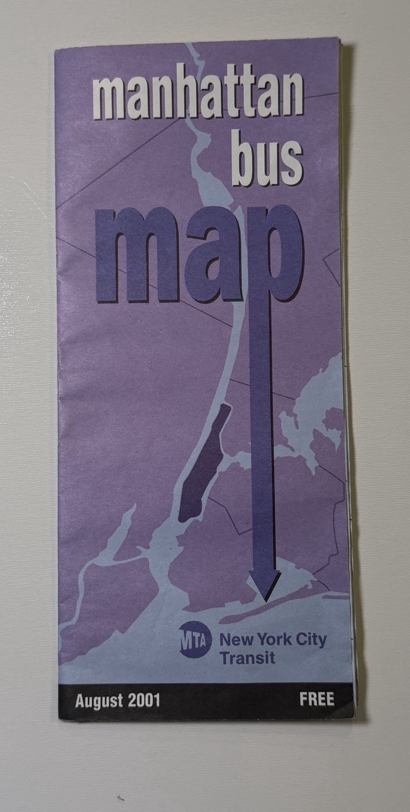 Vintage 2001 Manhattan, New York – MTA Bus Map –