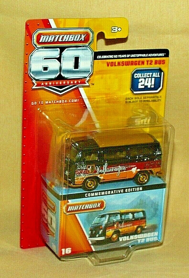VOLKSWAGEN T2 BUS MATCHBOX 60TH ANNIV VW 16 OF 24 NEW 2012 WITH BOX ASST Y5292*