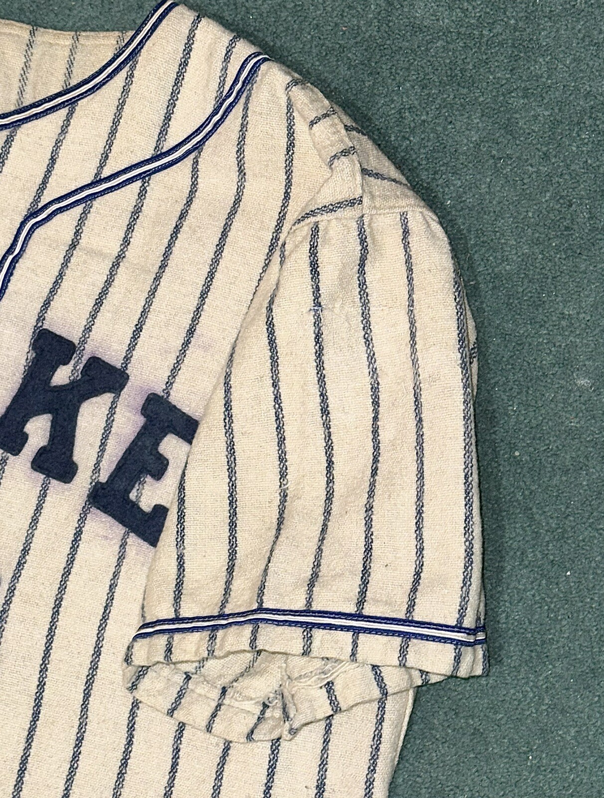 Vintage Circa 1940’s Checker Cab Taxi Baseball Pinstriped Jersey