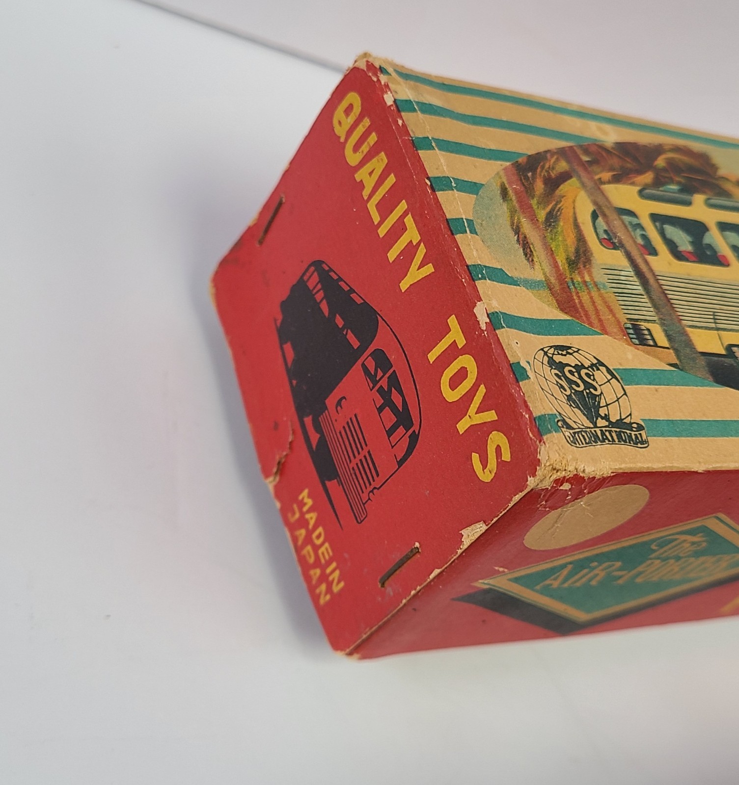 VINTAGE SSS JAPAN TIN FRICTION BUS AIR PORTER SIGHT SEEING WITH BOX 1950’S