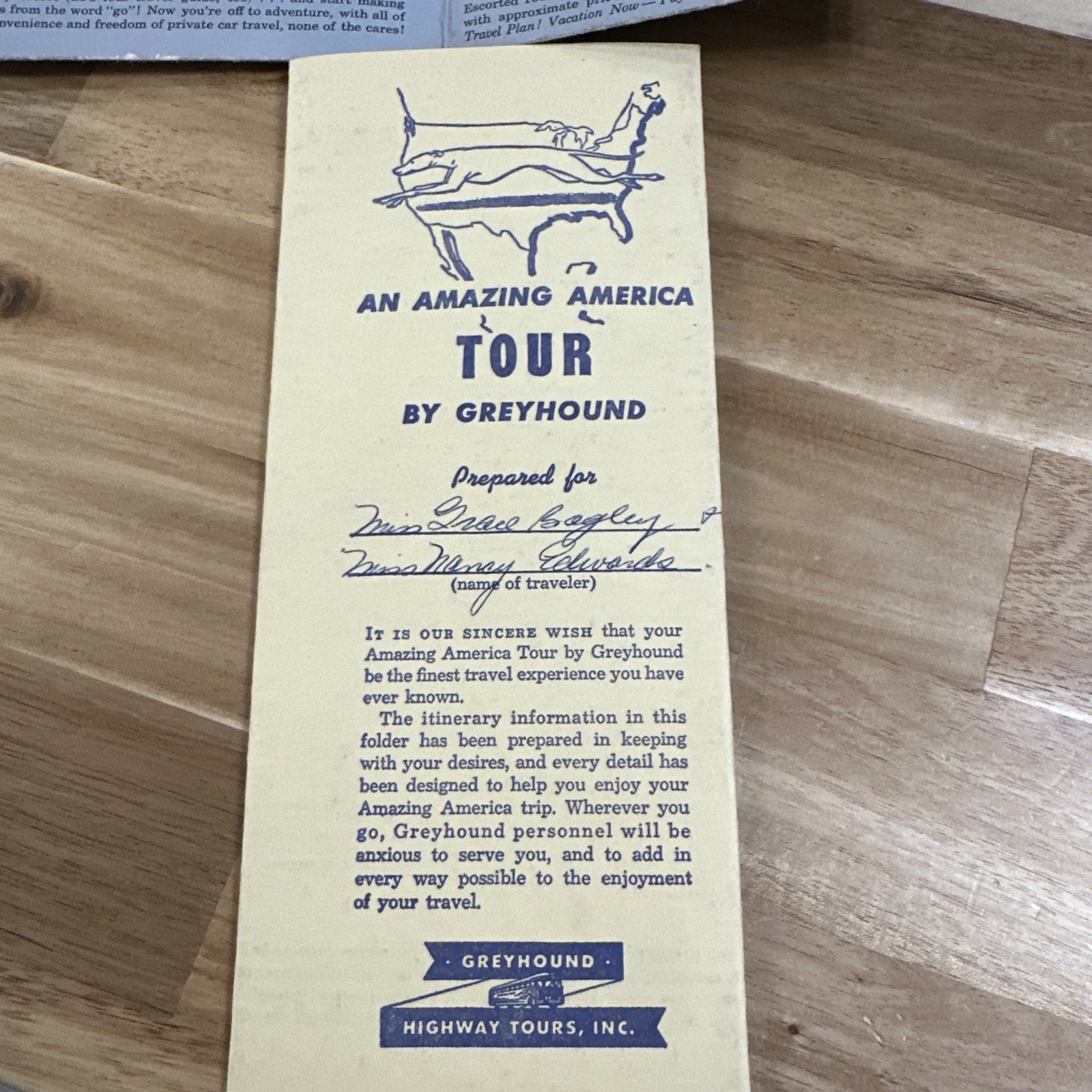 Vintage Greyhound Bus Tour Itinerary Map Ephemera paper North Miami Beach