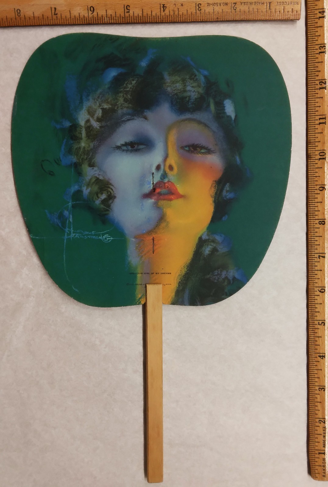 1931 Hand Fan for Chicago Southern Limited Bus Schedule – Illus. Rolf Armstrong