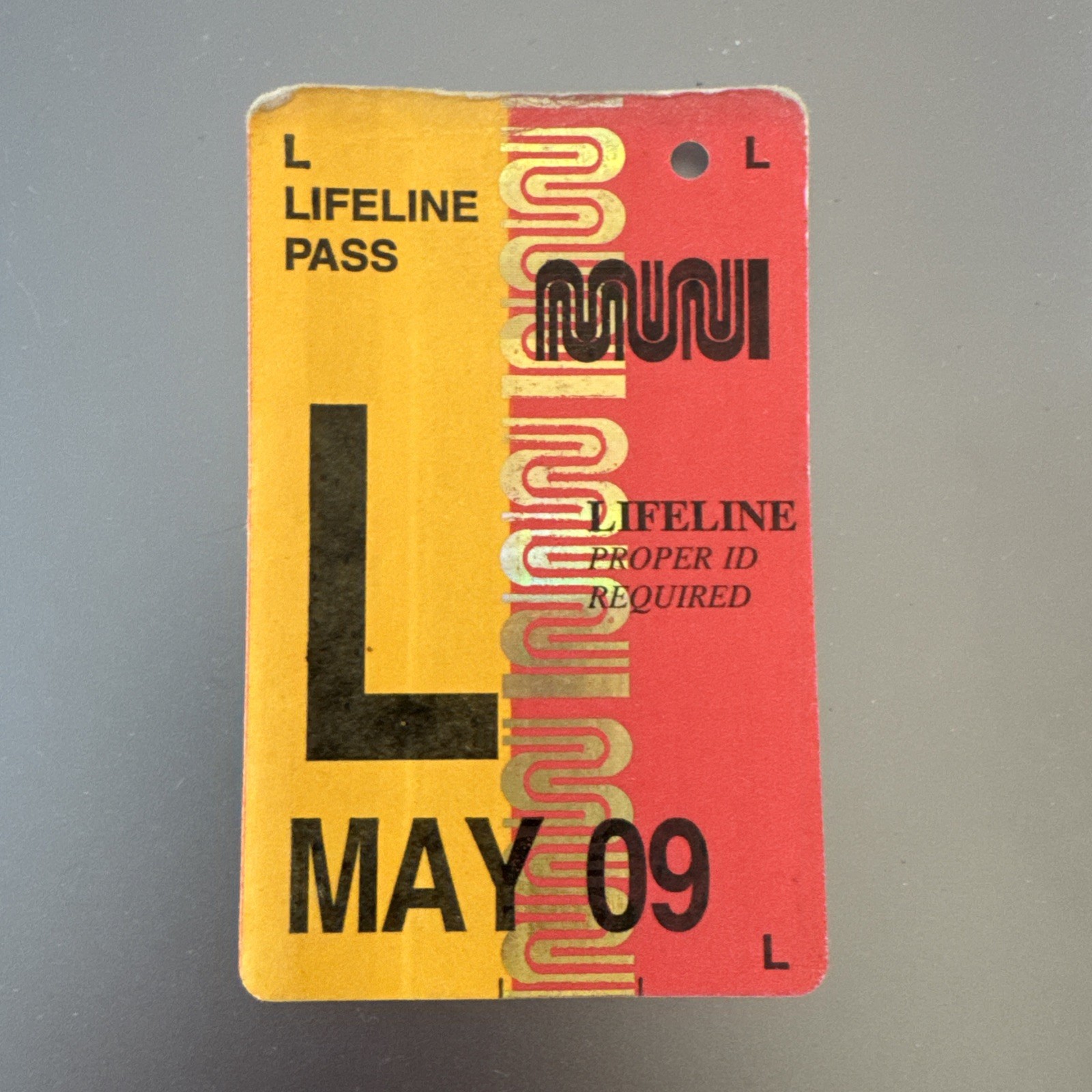 VTG 2009 San Francisco SF MUNI lifeline FAST PASS Monthly Bus Transfer TICKET