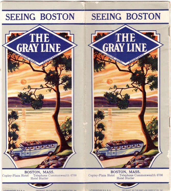 1930 The Grey Line Tour Guide with Map, Seeing Boston