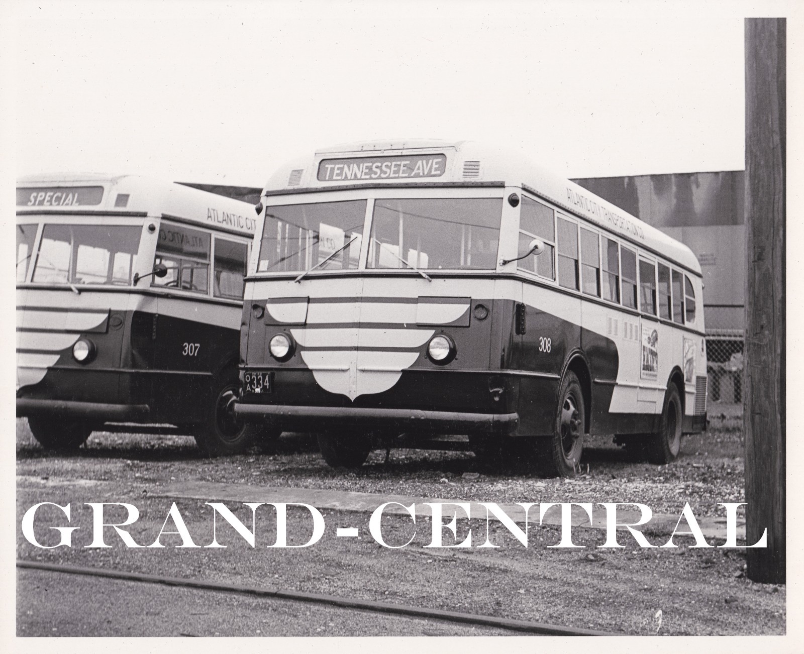 VINTAGE 1954 ATLANTIC CITY TRANSPORTATION CO ATC BUS PHOTO #308 ATLANTIC CITY NJ