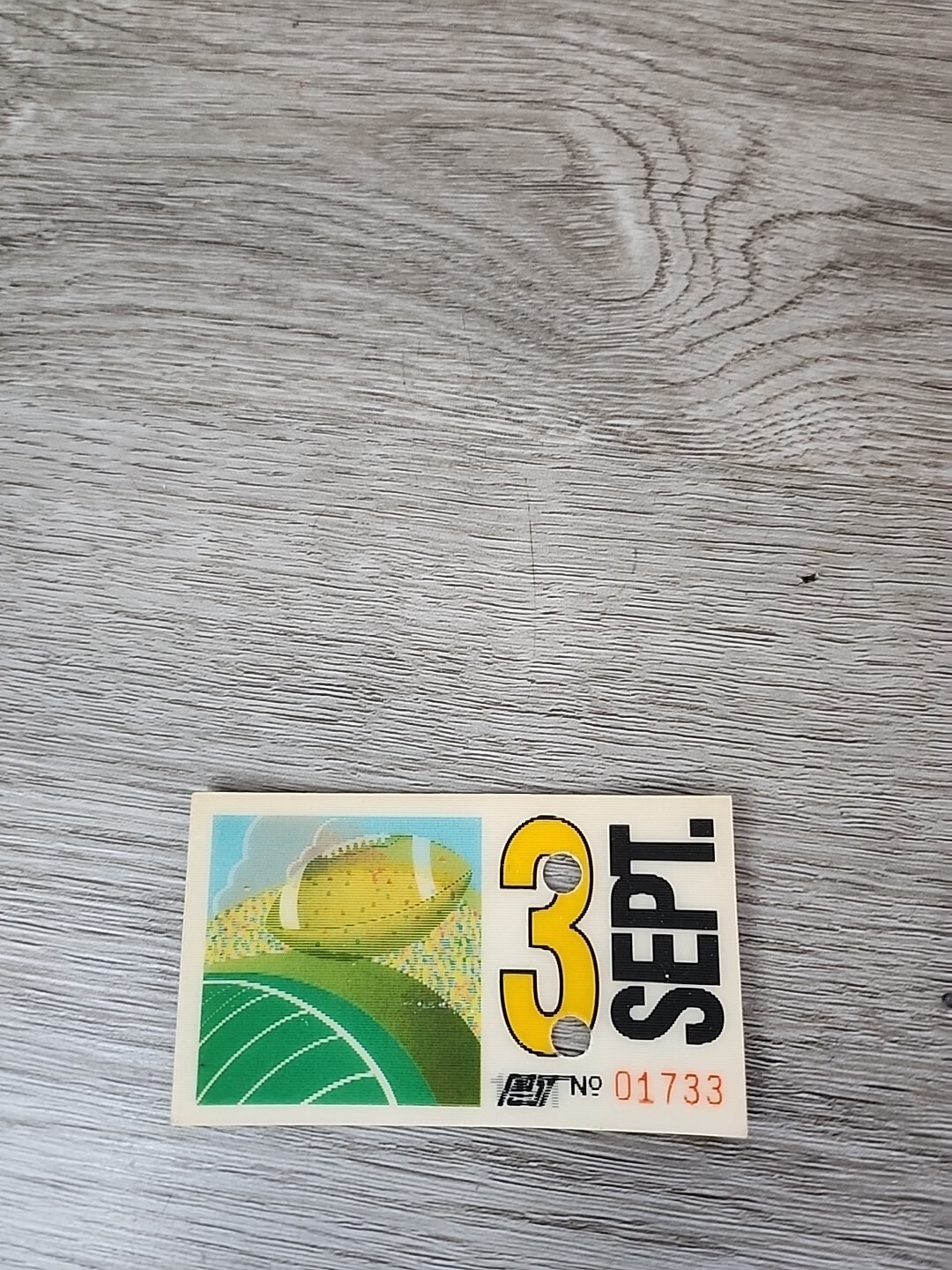 Vintage Hologram PAT Transit Bus Pass Pittsburgh Football Stadium 1991