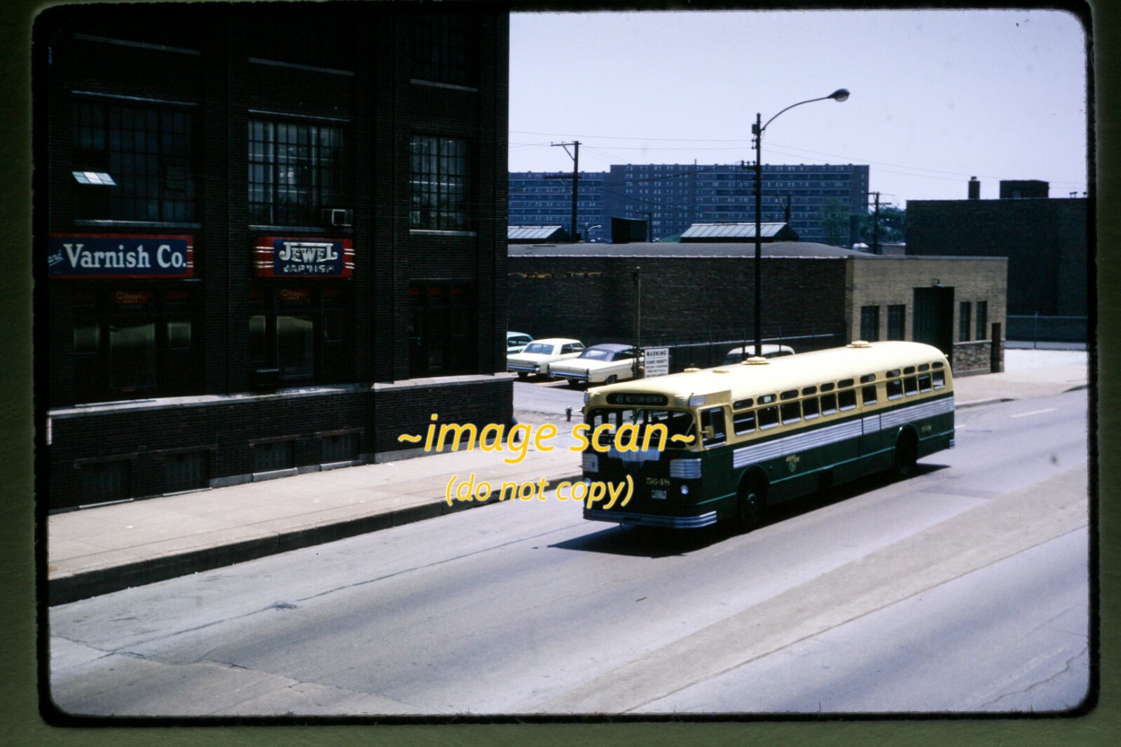 CTA Chicago Transit Bus 5648 in 1965, Kodachrome Slide h16b