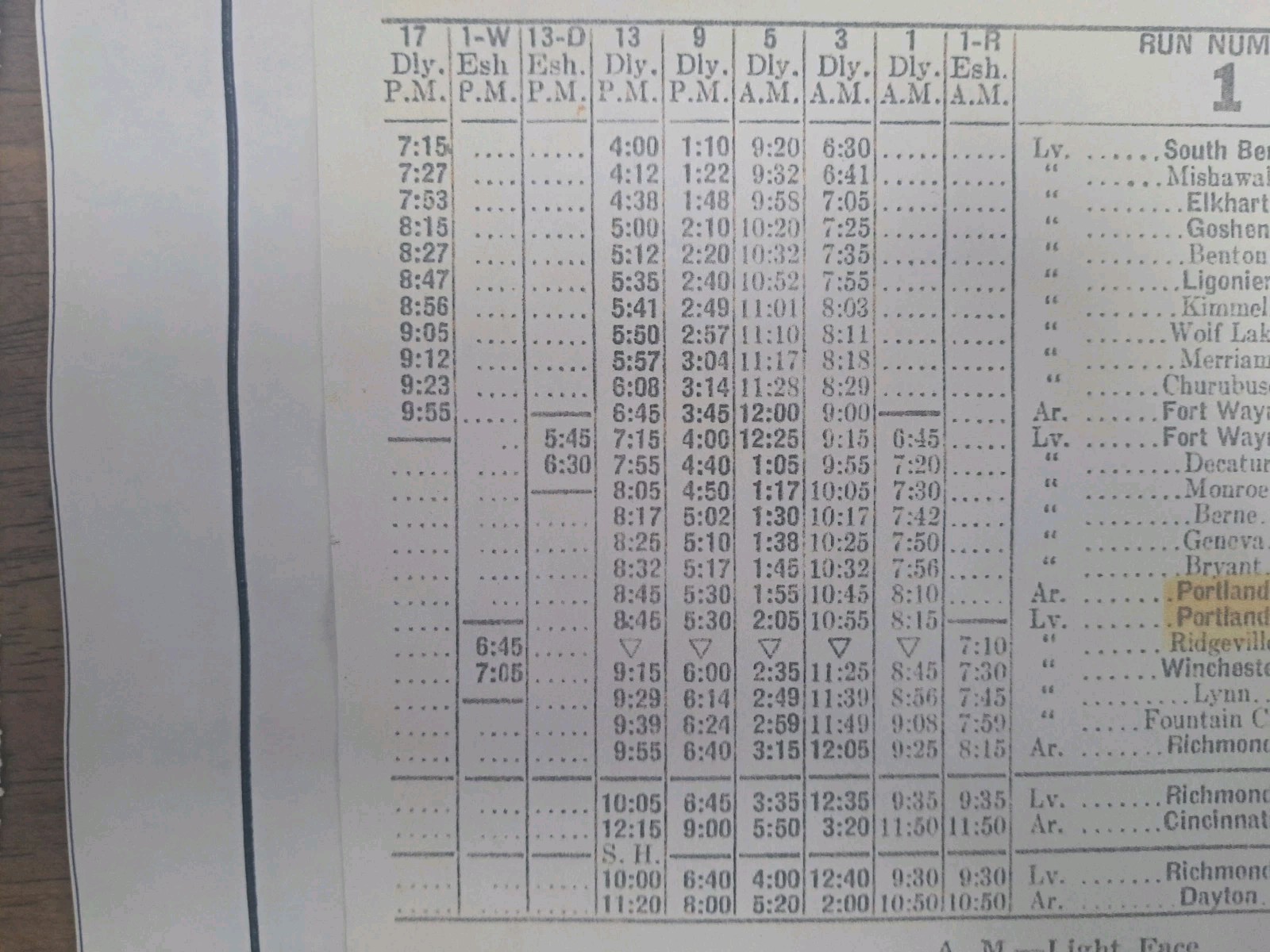 ABC COACH LINES BUS SCHEDULE 1949 – FORT WAYNE, IN 12″x18″ Framable Collectible
