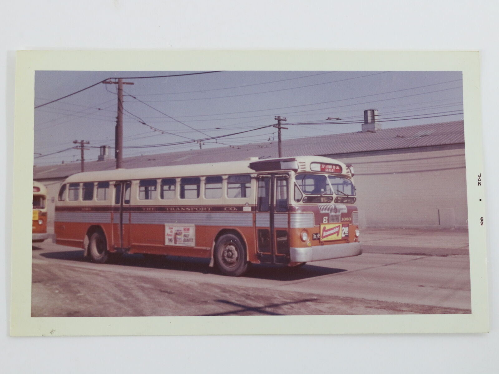 Inter City Transport Co 1083 Bus Vintage Color Bus Photograph January 1962 5.75″