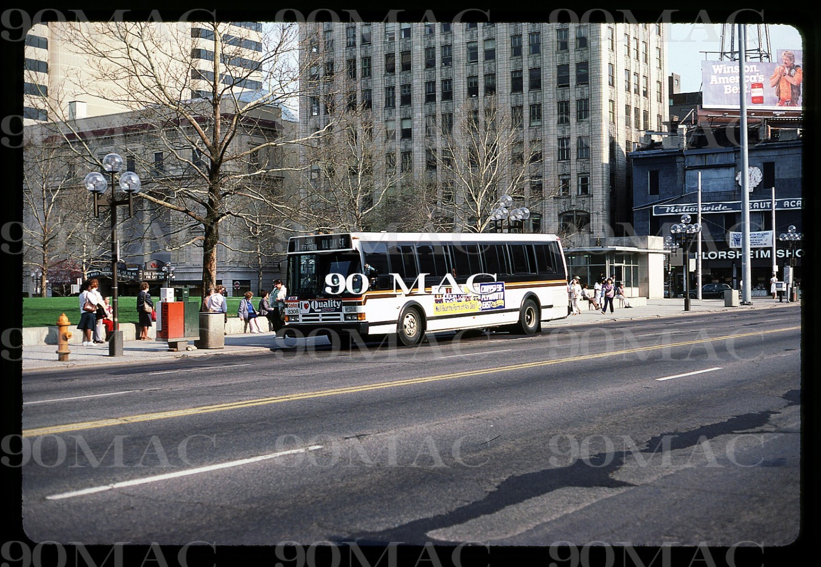 COTA. FLXIBLE METRO BUS #8308. Columbus (OH). Original Slide 1985.