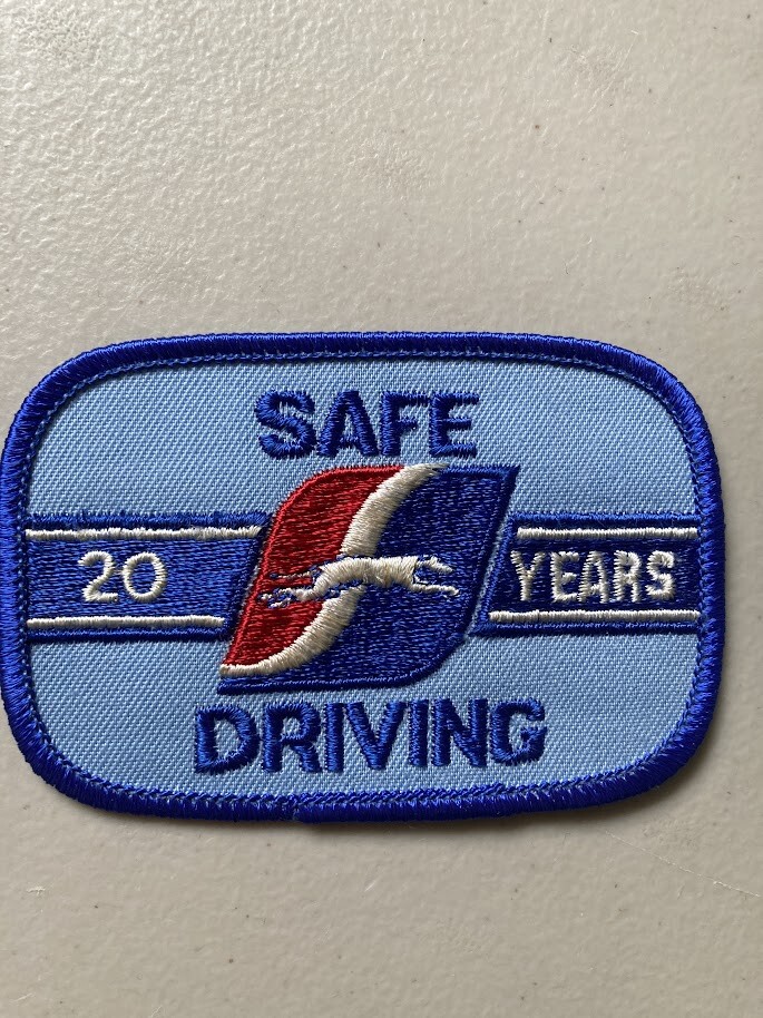 Greyhound Bus Safe Driving Patch 20 Years
