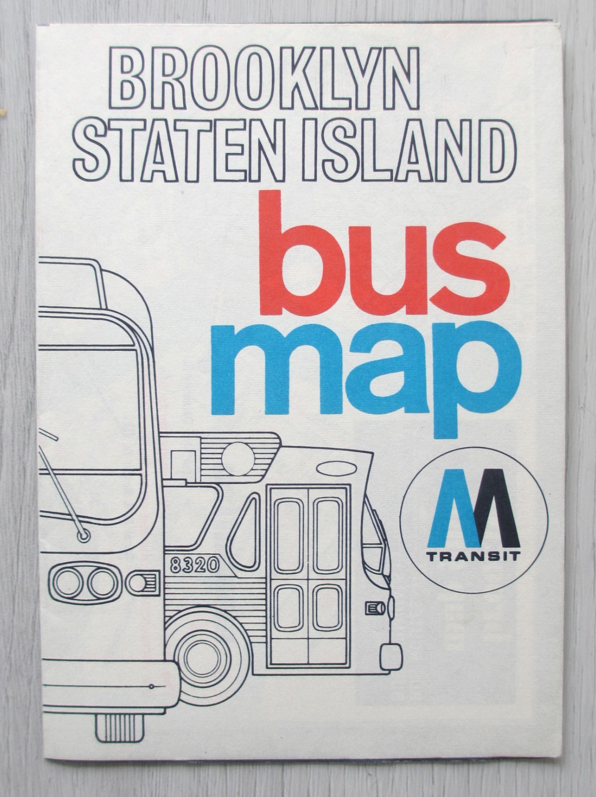 Vintage 1969 New York City Brooklyn Staten Island Bus Map NYC