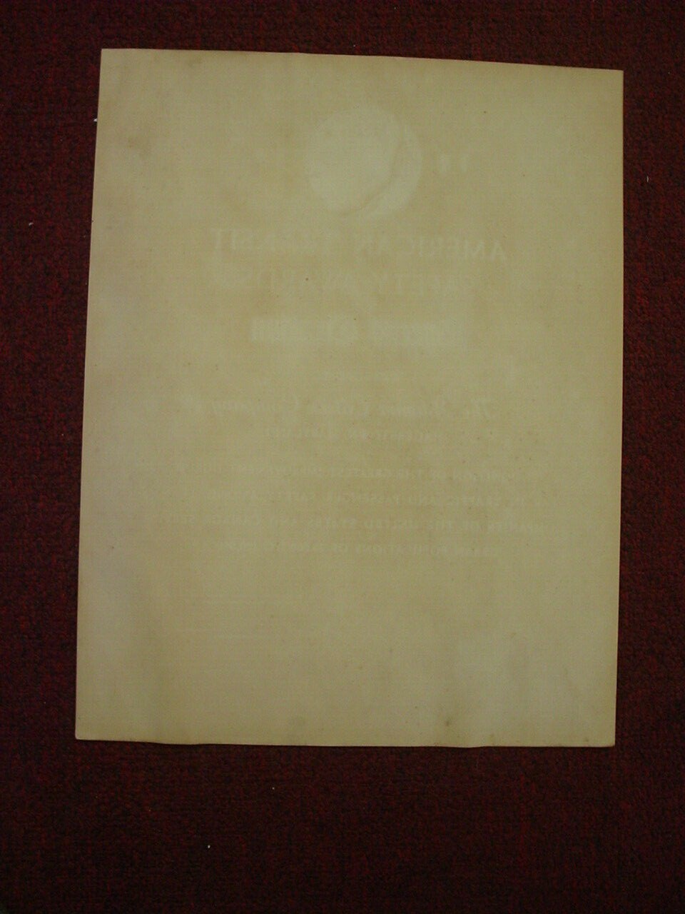 APTA American Transit Safety Awards Rare 1950 Potomac Edison Utility Citation