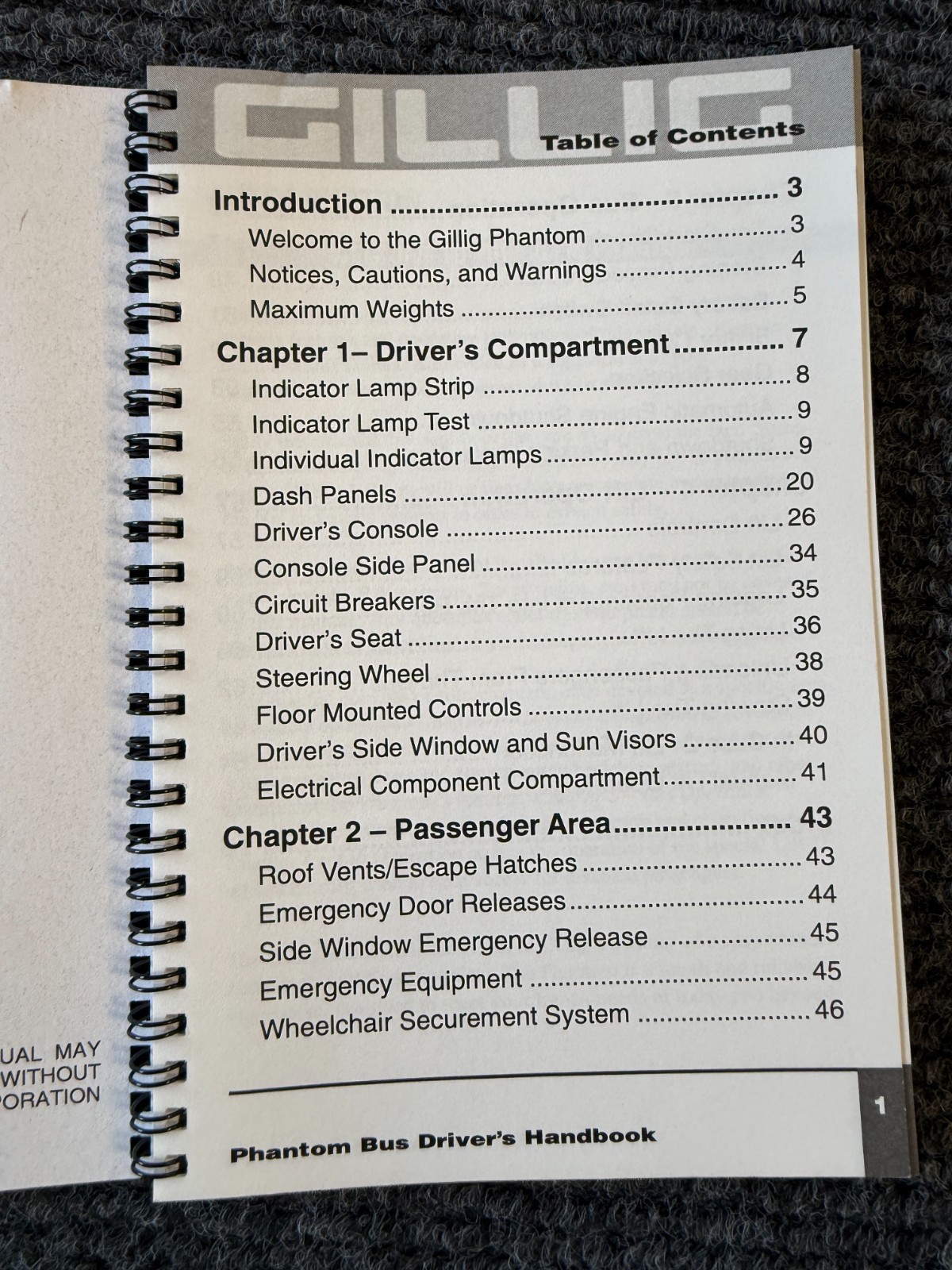 Gillig Phantom Driver’s/Operator’s Handbook – SamTrans 600 Series – 1998