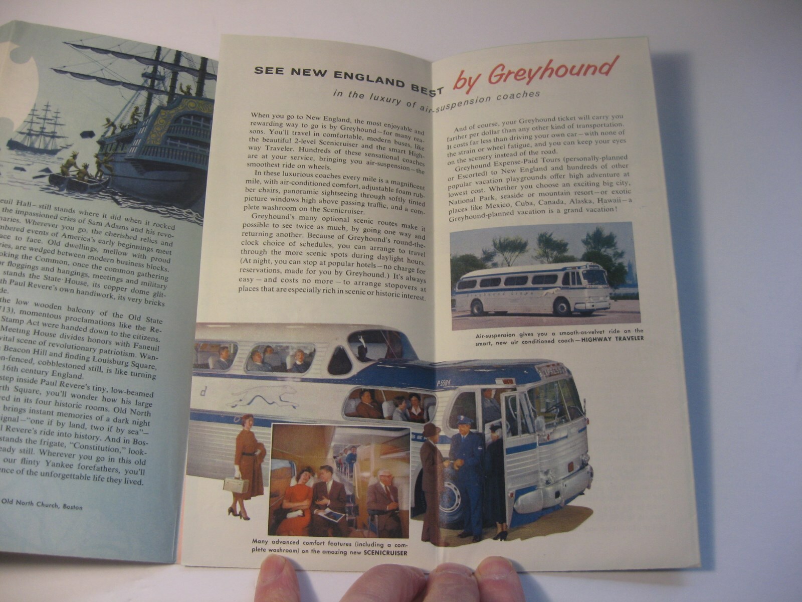 1956 Greyhound Trips + Tours Brochure New England