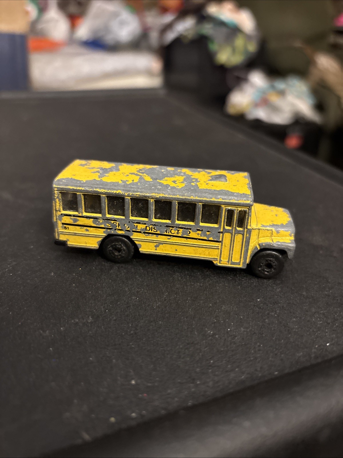 Vintage 1985 Matchbox Lesney School Bus District 2 Yellow China. 38