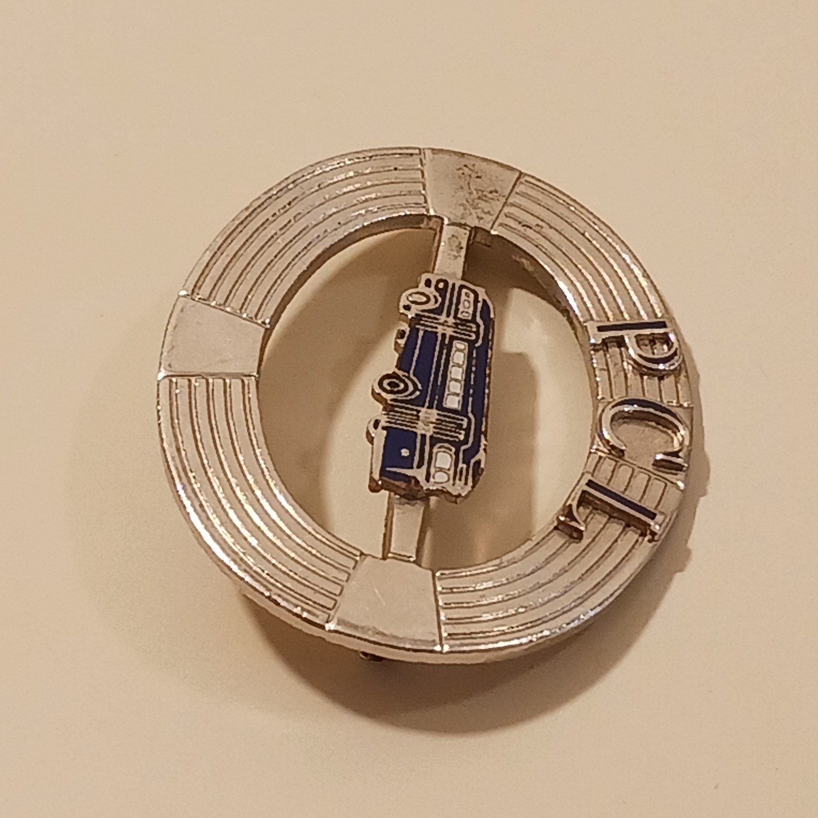 RARE Vintage PCL Pacific City Lines Bus Driver Hat Badge Cap Pin 1940s NCL GM