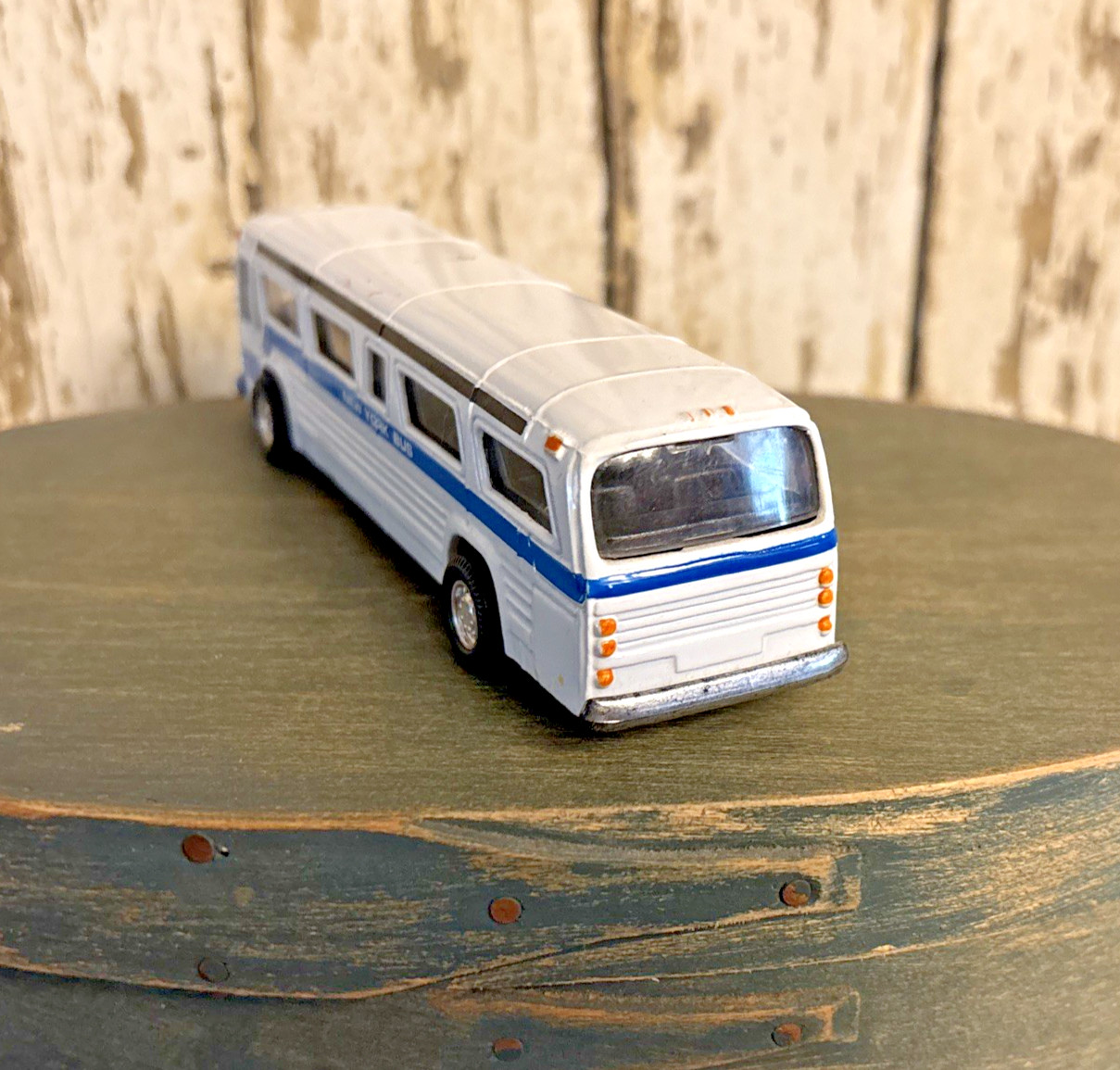 Vintage Toy Central Station White Downtown Bus New York City