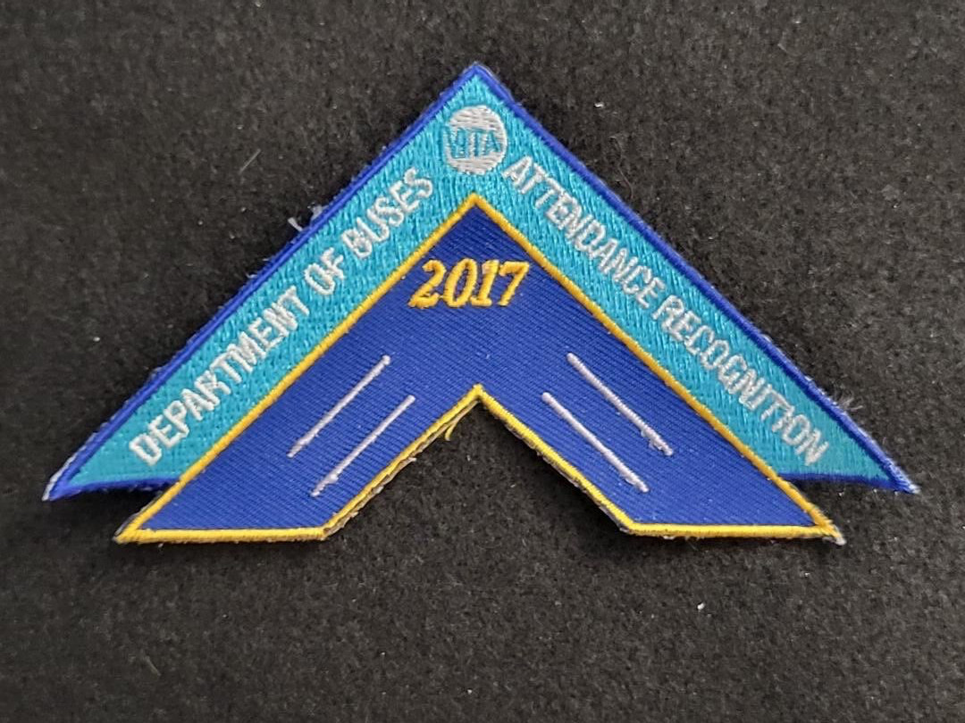 MTA New York City Transit Dept. of Buses 2017 Attendance Recognition Patch