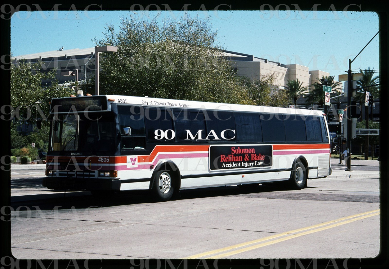 VALLEY METRO. GRUMMAN BUS #4805. Phoenix (AZ). Original Slide 1995.