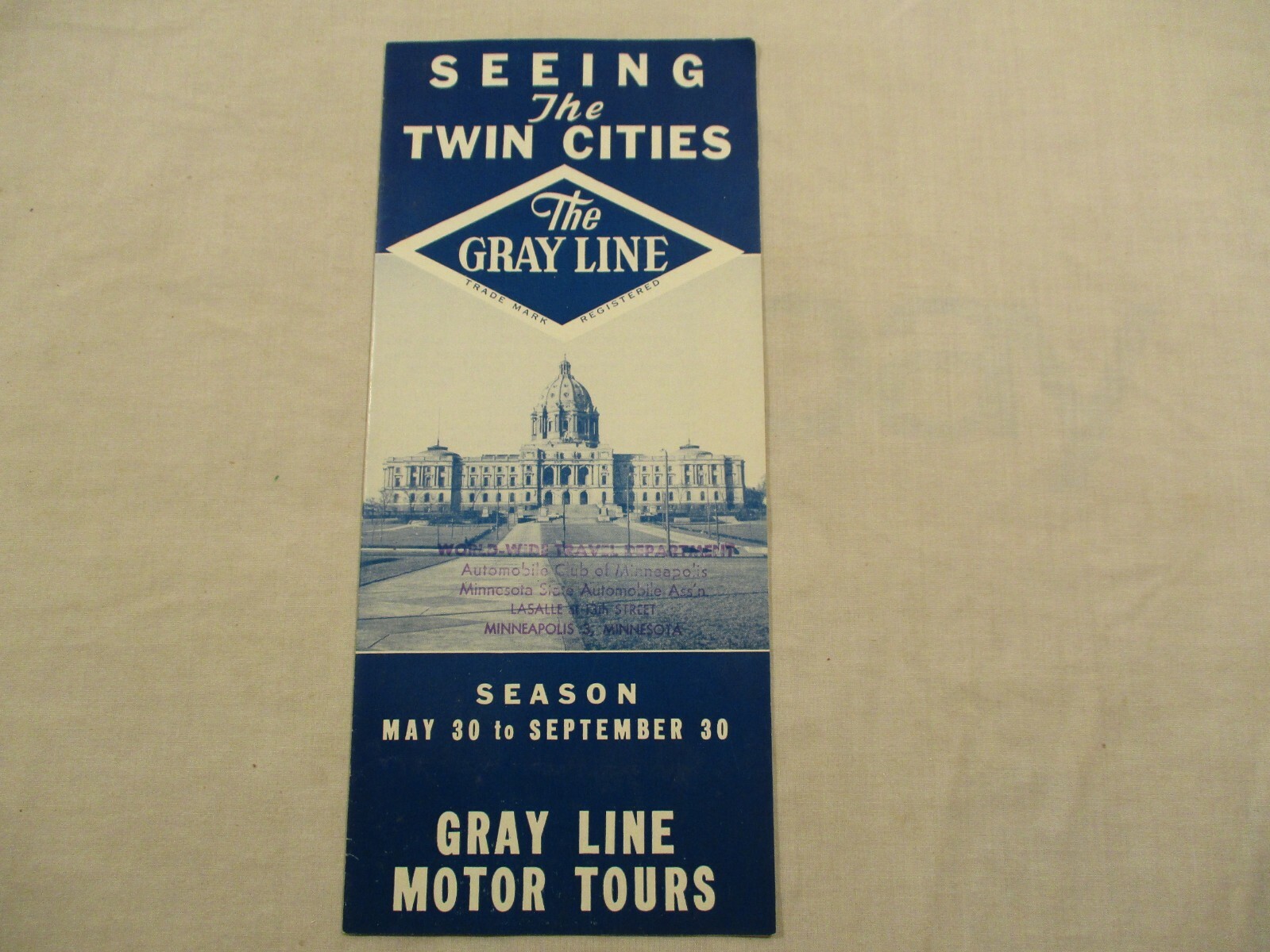Vintage 1950s Gray Line Motor Tours Twin Cities Saint Paul Minneapolis Minnesota